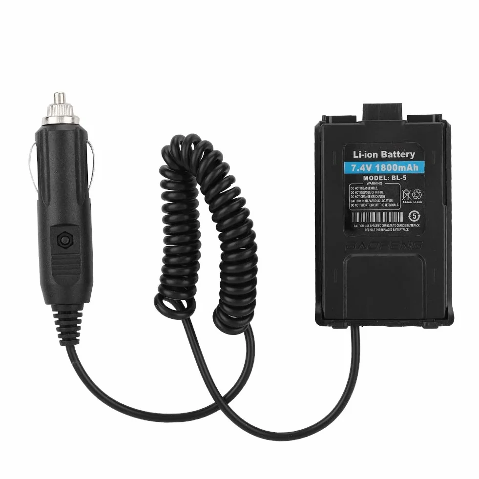 UV 5R Caricabatterie 12V per Radio Walkie Talkie, Eliminatore Batteria con Cavo Altoparlante