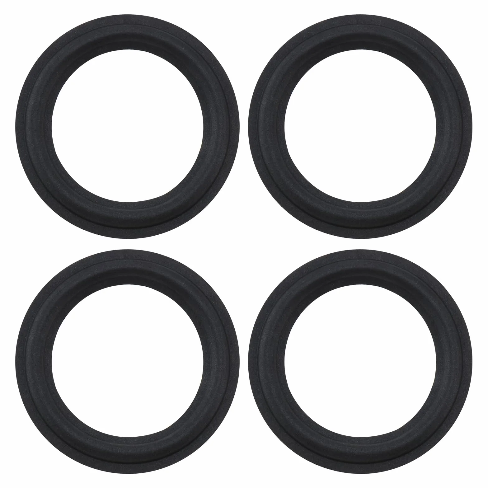 Kit riparazione altoparlanti 16,5 cm, bordo in schiuma, 4 pezzi, diametro interno 106 mm, diametro esterno 152,7 mm, nero