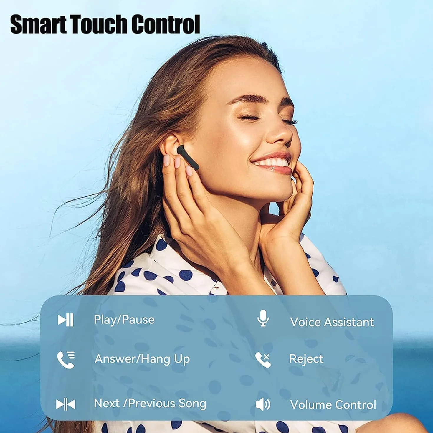 Auricolari Bluetooth 5.0 con HiFi Stereo, Cancellazione Rumore, IPX7 Impermeabili, Cuffie Senza Fili per Android/iOS
