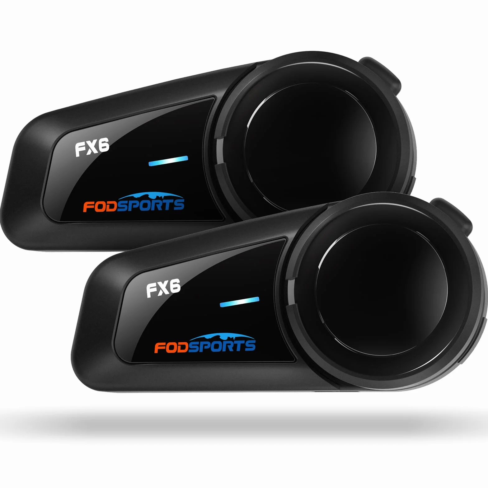 Fodsports FX6 Interfono Moto Coppia, Auricolari Bluetooth Casco mit FM Radio, 1000M Comunicazione 2-6 Motociclisti, IP65, Riduzione Rumore