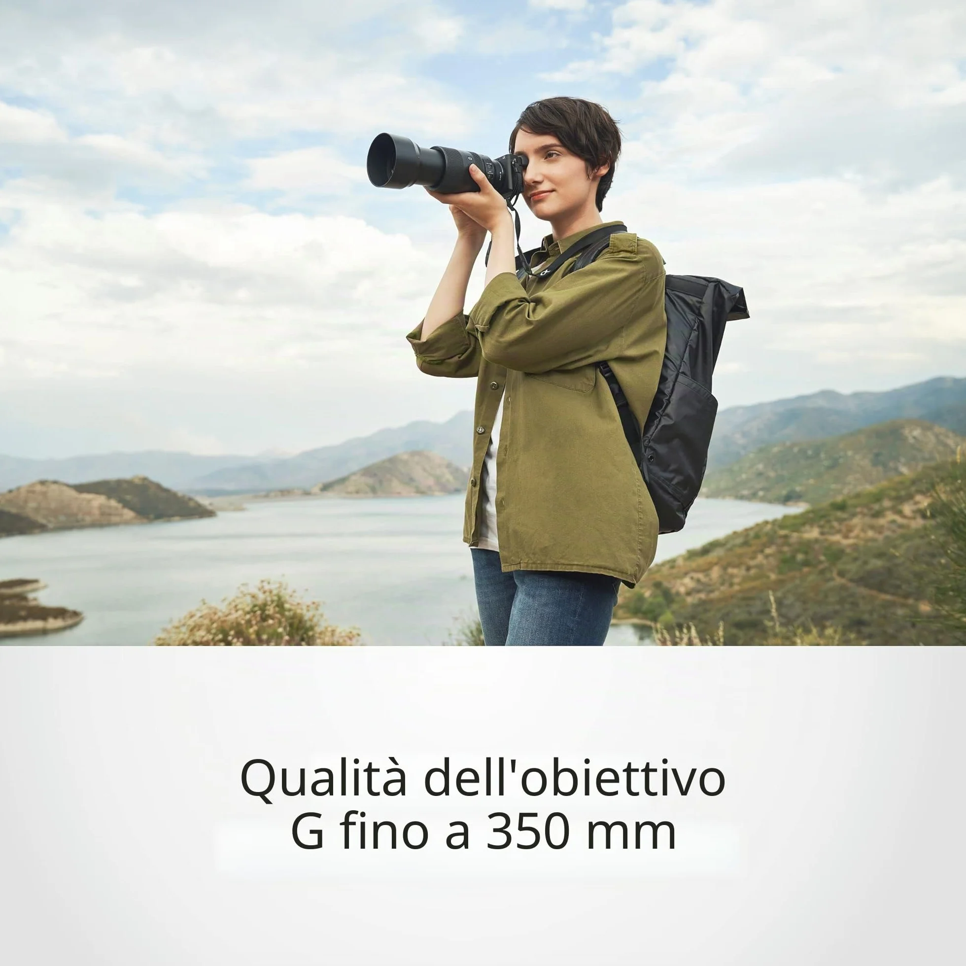 Sony SEL70350G 70-350 mm F4.5-6.3 G OSS Super teleobiettivo zoom per APS-C con stabilizzazione immagine, attacco E-Mount