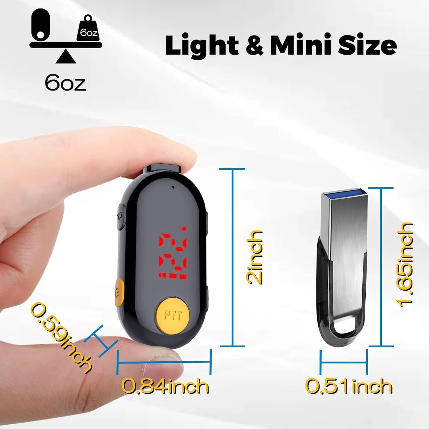 SMP Mini Walkie Talkie PMR446 16 Canali Ricaricabili 2 Pezzi Radio Portatile a Due Vie
