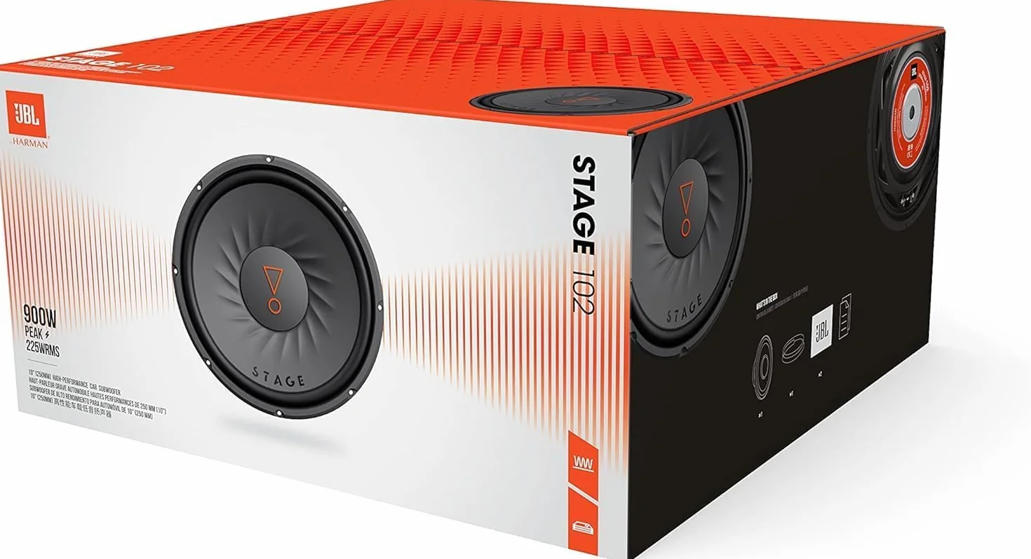 JBL Stage 102 subwoofer auto passivo 10 pollici 225 W RMS 900 W Max 4 Ohm 35-200 Hz