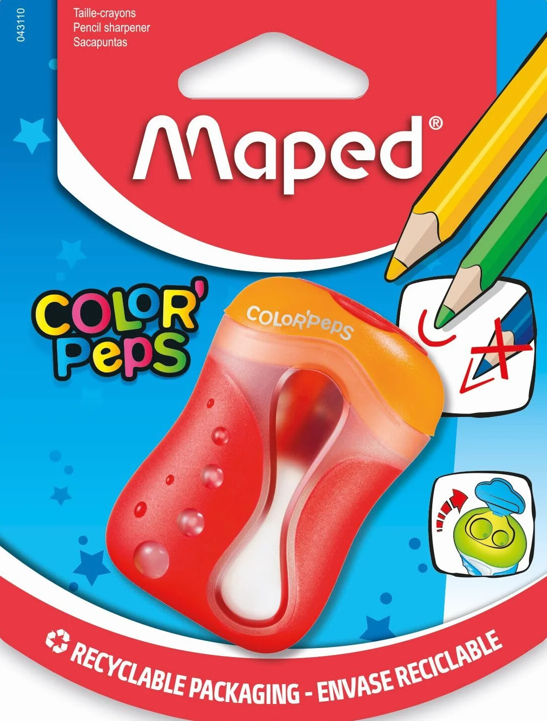 Maped Temperamatite Color'Peps 2 Fori Blister