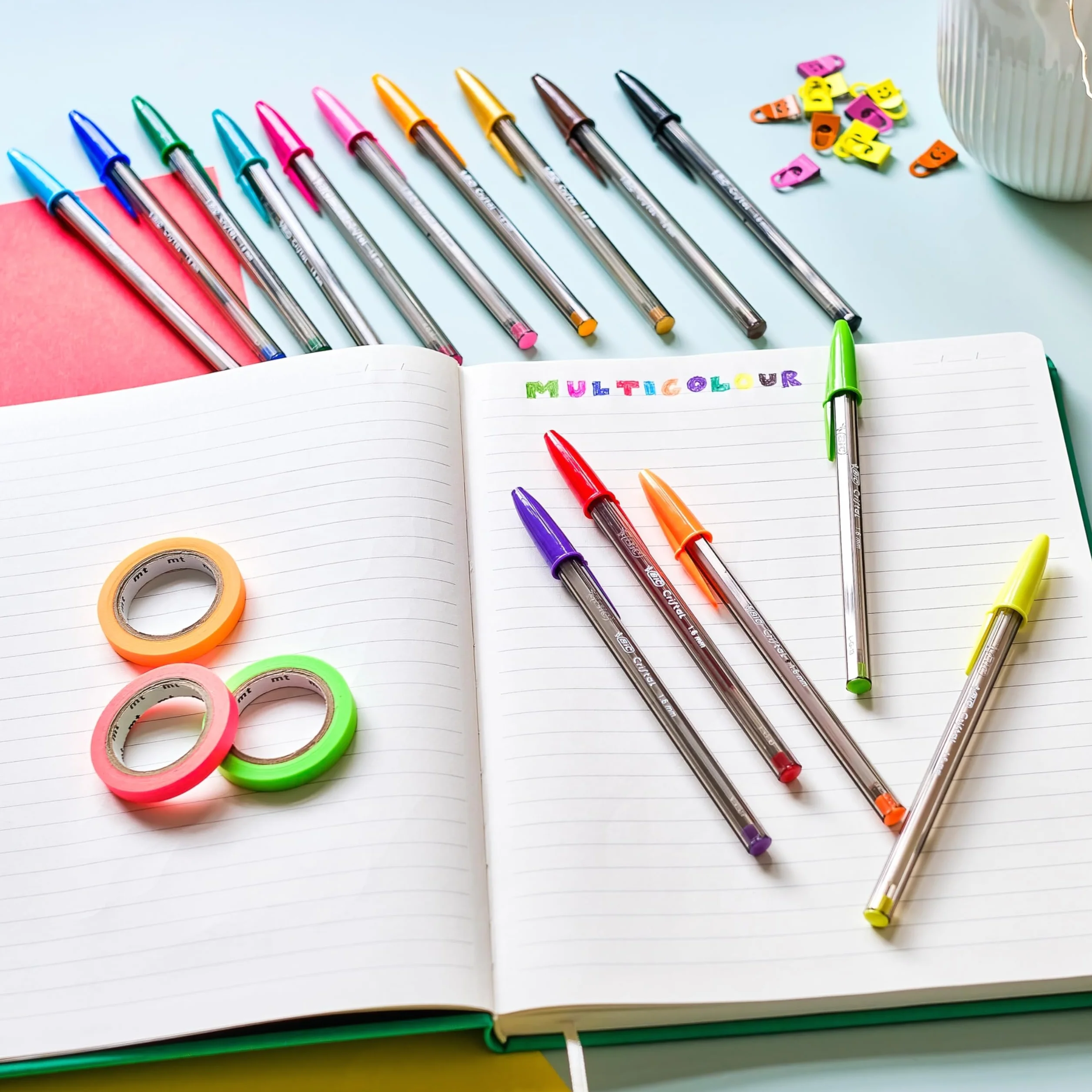 BIC Cristal Multicolour Penne a Sfera Punta Larga 1.6mm Set Scrittura 15 Unità