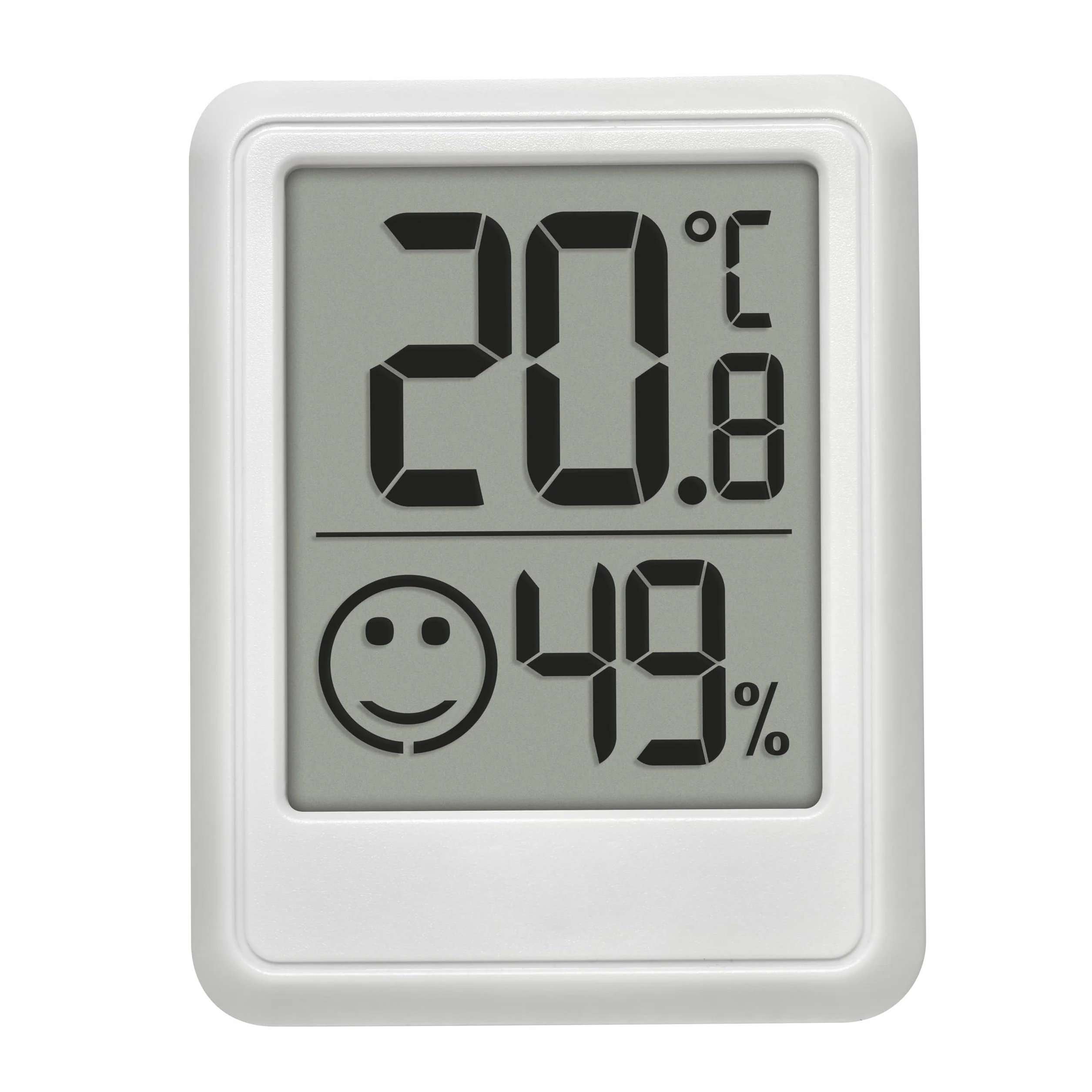 TFA Dostmann Mini termometro ambiente digitale interno 30.5060.02, igrometro, misura umidità temperatura, bianco