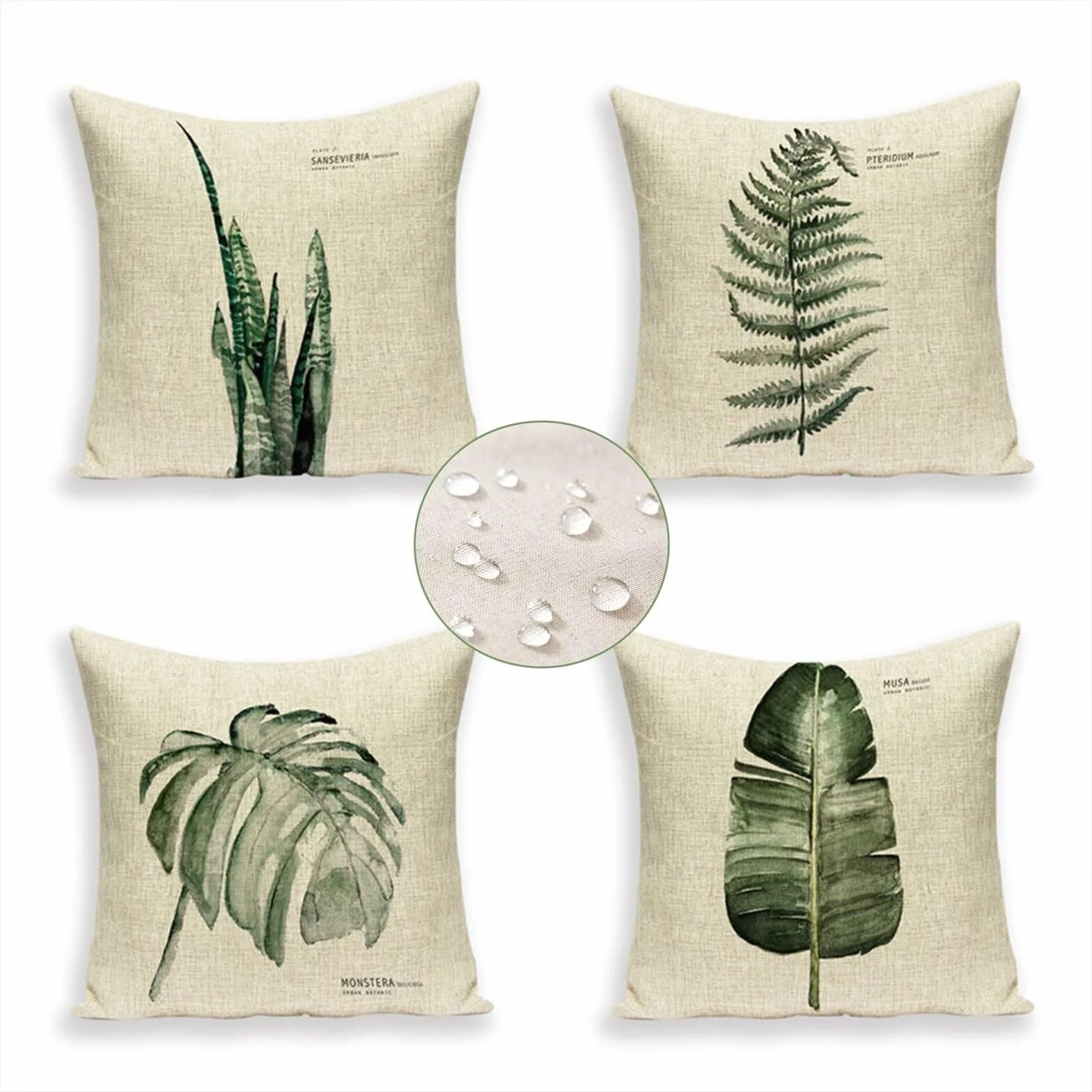 Federe Cuscini Divano 35x35 Piante Boho Cuscini Esterno Set di 40 Tropicali Cuscini per Divano Impermeabile Lino Federe Cuscino Decorativo,Quadrate Copricuscino Divan per Giardino Patio Arredo CasaY79