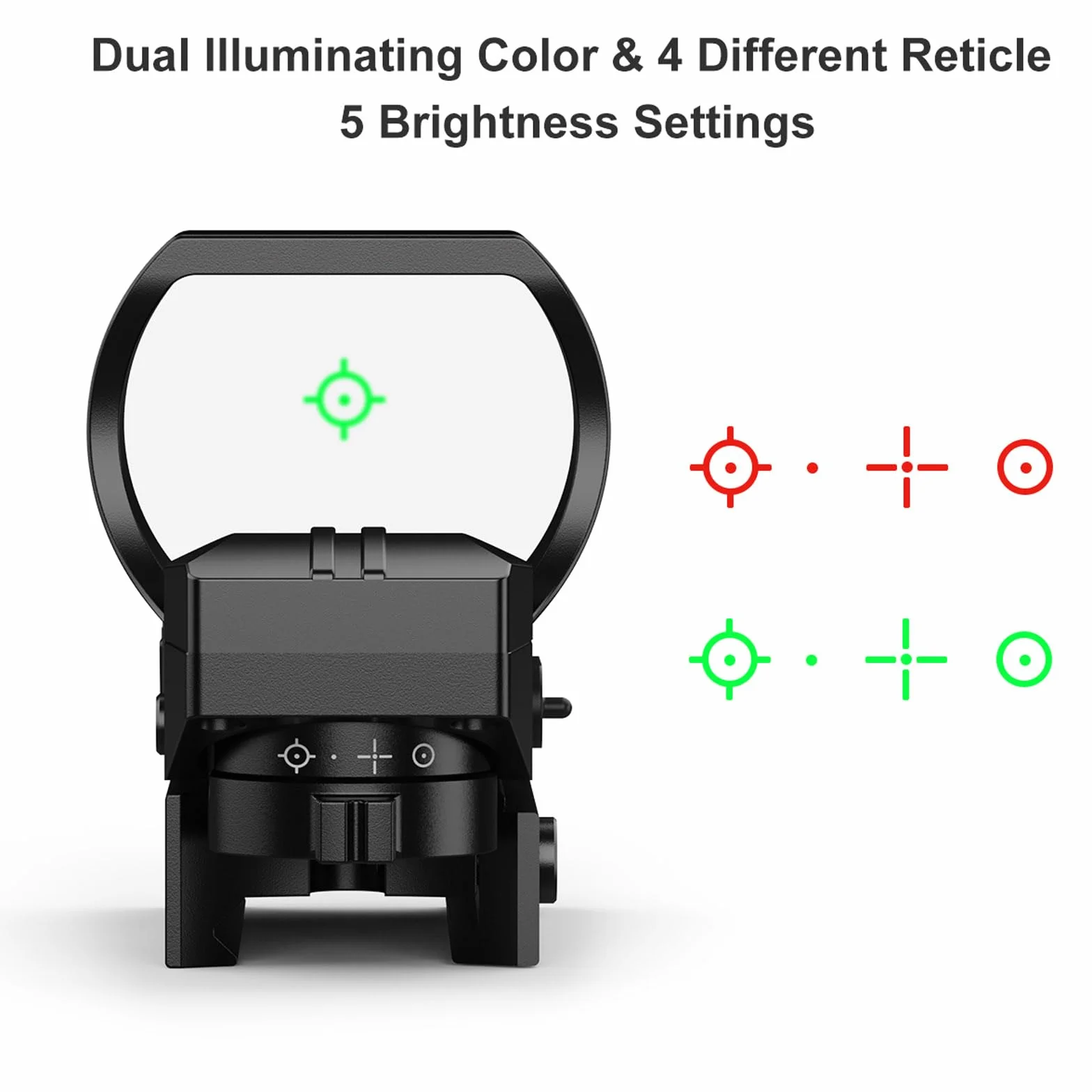 Feyachi RS-31 Mirino a Puntino Rosso Reflex Sight, 4 Reticoli Regolabili, 6 Livelli di Luminosità per Fucili, Montatura Picatinny