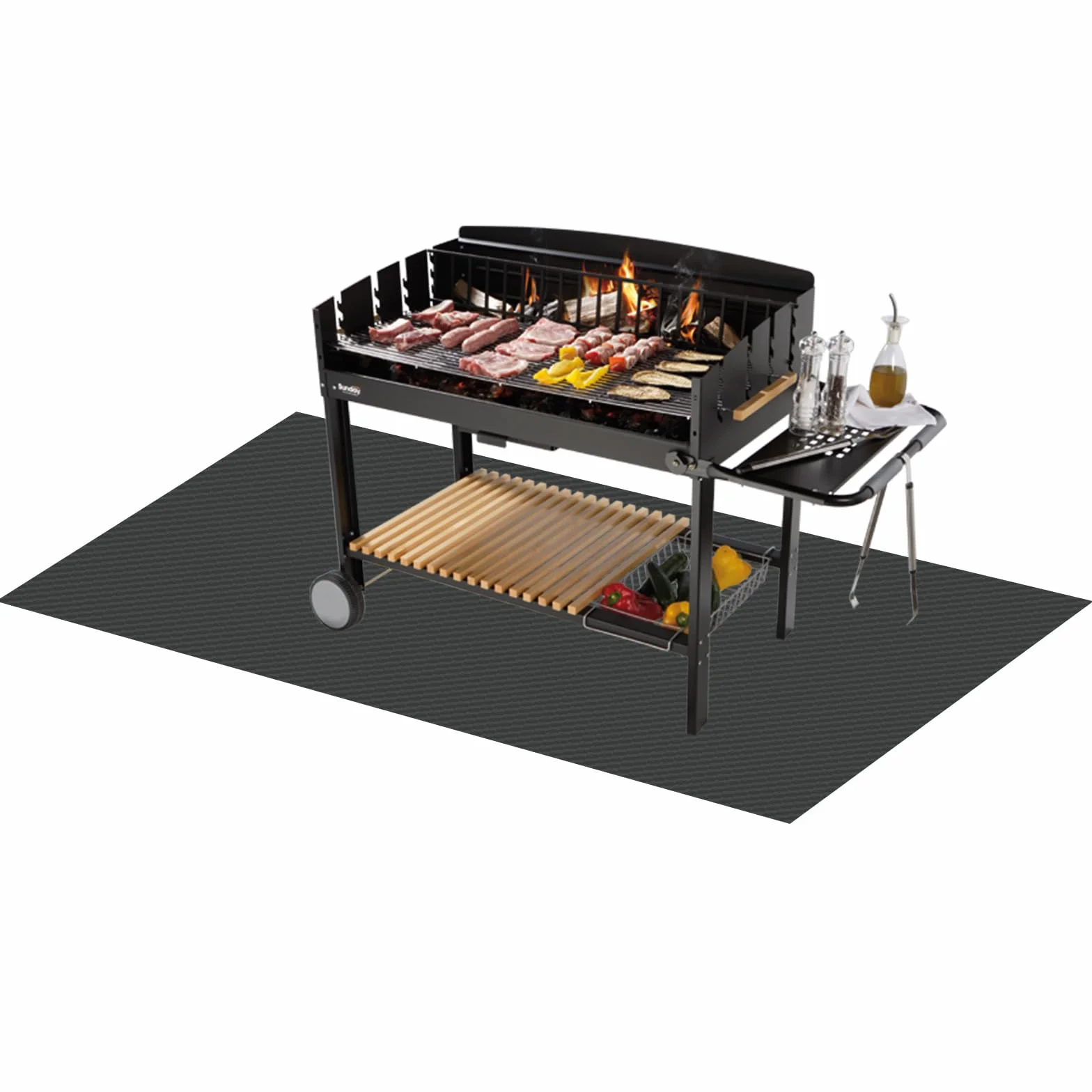 Tappetino ignifugo, base pieghevole per barbecue, camini, pavimenti, prati e campeggio (39 * 60in)