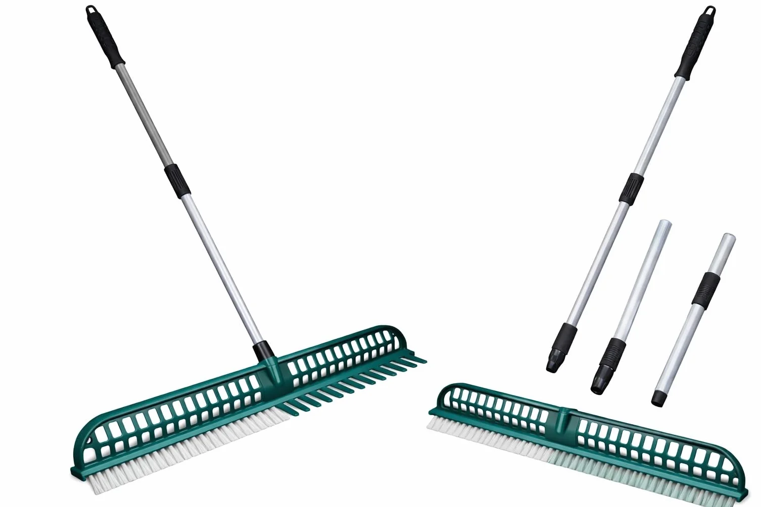 Scopa Rastrello Prato Sintetico a Doppia Faccia Spazzola Pulizia Erba Artificiale Setole in Poliammide Larghezza 45cm per Pulizia Giardino, Tappeti e Peli Animali