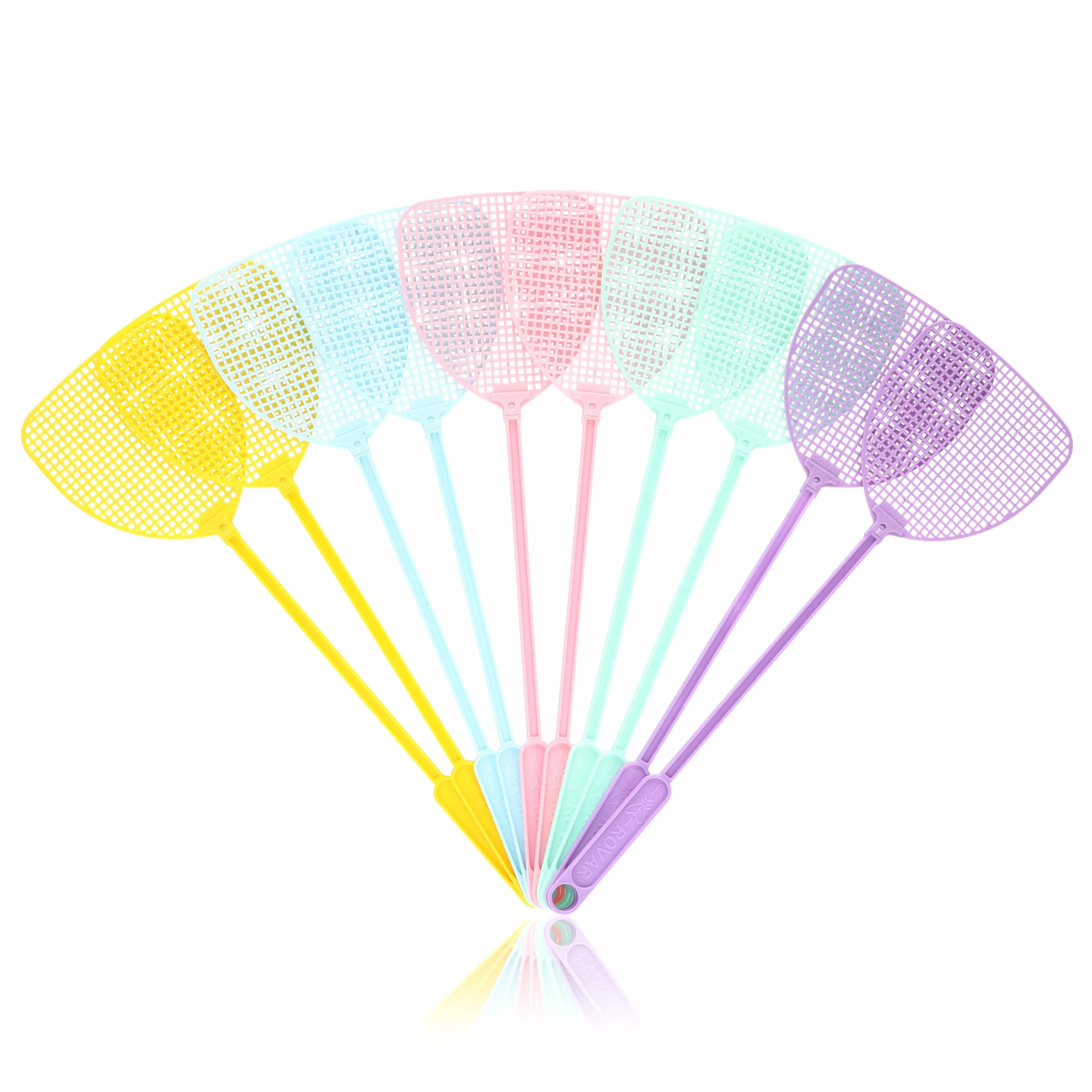 Rovar Set di 10 Acchiappamosche per Mosche, Zanzare e Insetti con Distanziali, Colori Assortiti, 44 x 12,5 cm