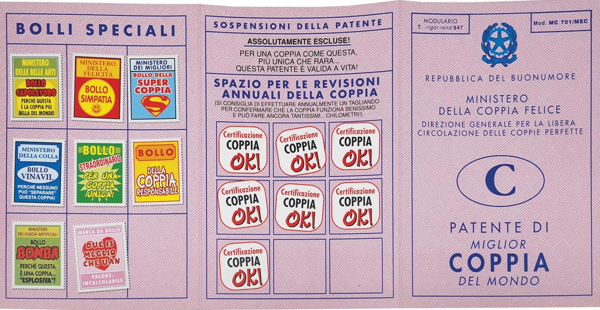 Bombo Biglietto Auguri Matrimonio patente Coppia