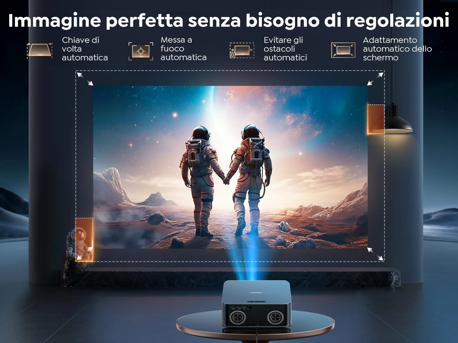 TOPTRO X9 Proiettore 4k 1500 ANSI Dolby Audio Wifi 6 Bluetooth Autofocus