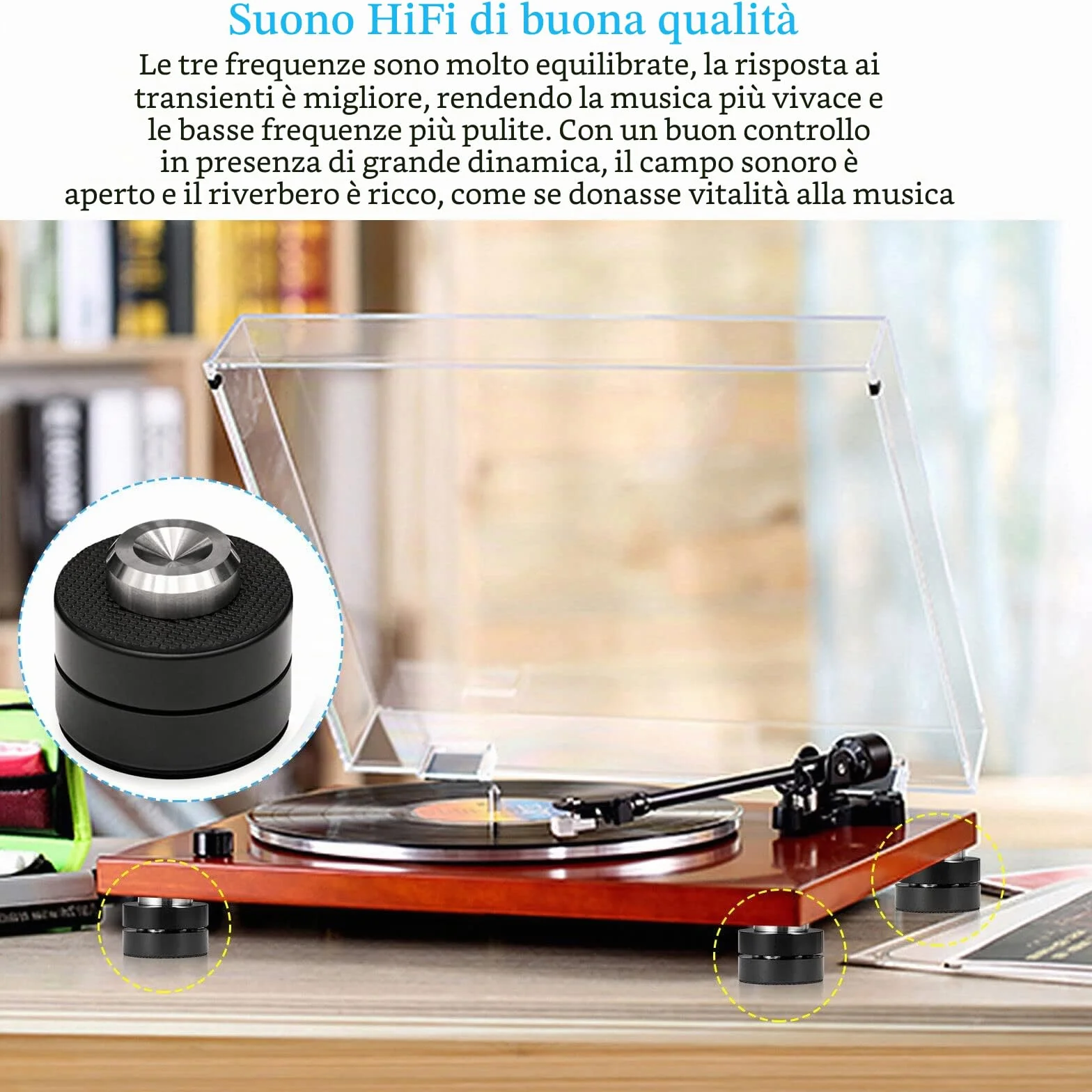 Tertullus Set di 4 piedini in alluminio per altoparlanti HiFi
