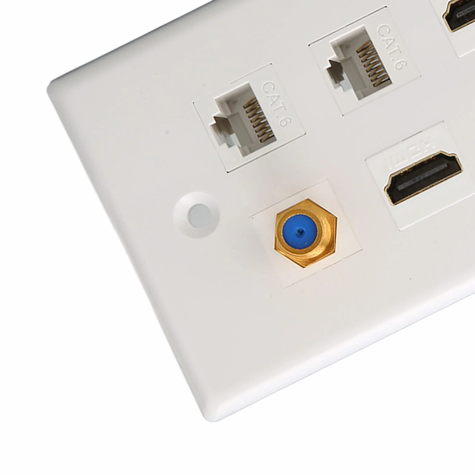 Goshyda Piastra da Parete HDMI Coassiale Ethernet, 6 Porte 4K HDMI RJ45 TV F Head Decorativa