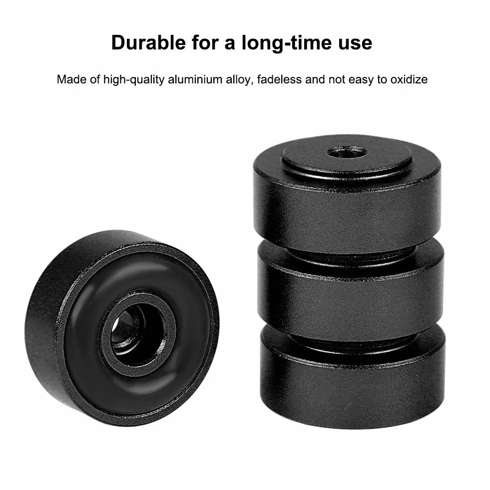 Piedini di Isolamento Giradischi in Lega di Alluminio 4 Pezzi 20x8 mm Nero
