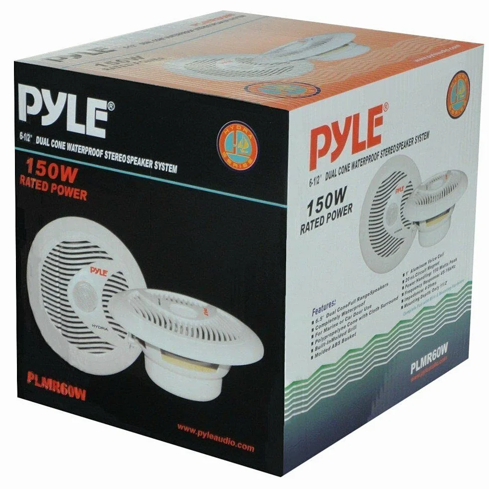 PYLE PLMR60W 18 cm 180 mm diffusori a doppio cono impermeabili 75 watt RMS 150 watt max bianchi