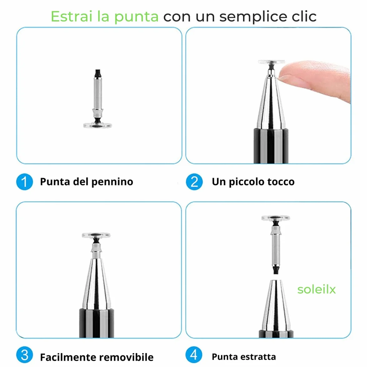 Penna per Tablet Universale Touch Screen Compatibile con Apple Pencil iPhone iPad Android