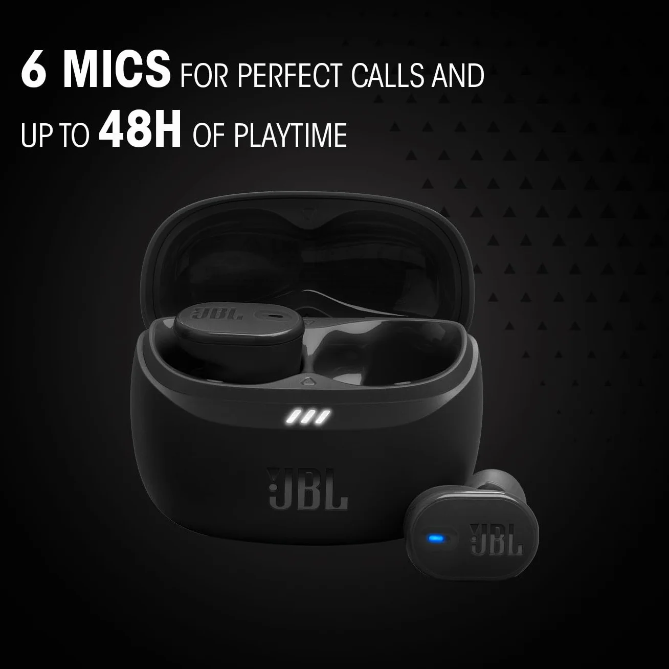 JBL Tune Buds 2 Auricolari True Wireless Bluetooth Cancellazione Rumore 48 Ore Autonomia IP54 Nero