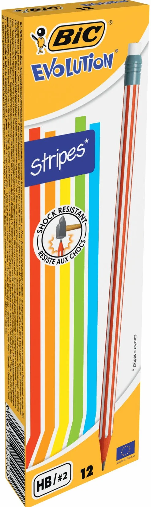 BIC Evolution Stripes 12 matite HB media senza legno infrangibile