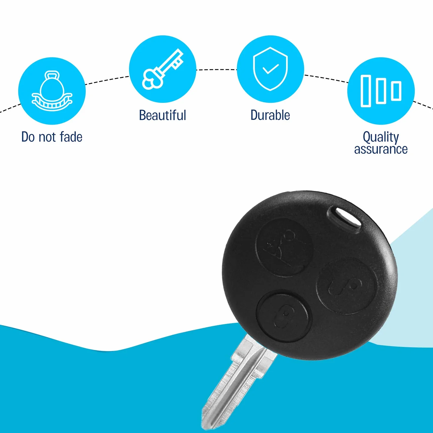 Guscio Chiave Telecomando Smart Fortwo 450 City Coupé Cabrio Roadster Forfour 3 Tasti