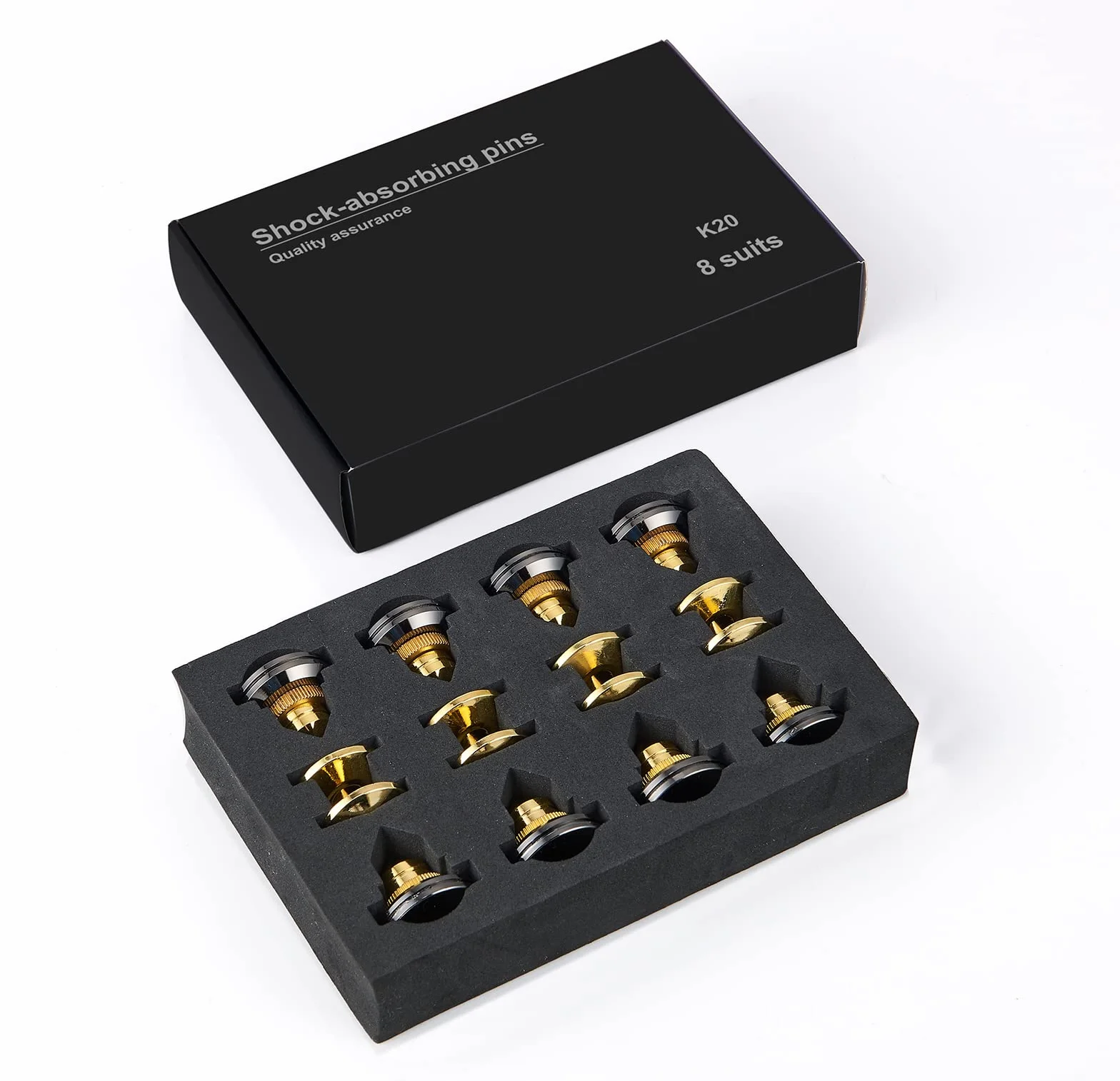 Picchi per Altoparlanti 8pz, Set di Punte per Speaker, Piedistallo Isolamento a Punta Regolabili, Oro