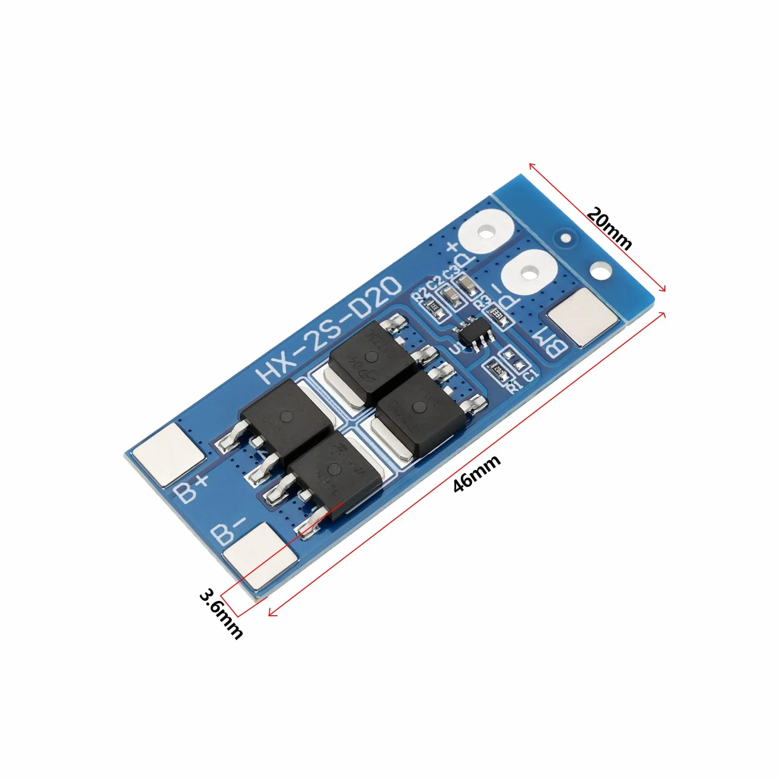 Scheda Di Protezione Della Batteria 2S 7,4 V 13 A Bilanciamento Li-ion Litio 18650 46 X 20 X 3,6 Mm