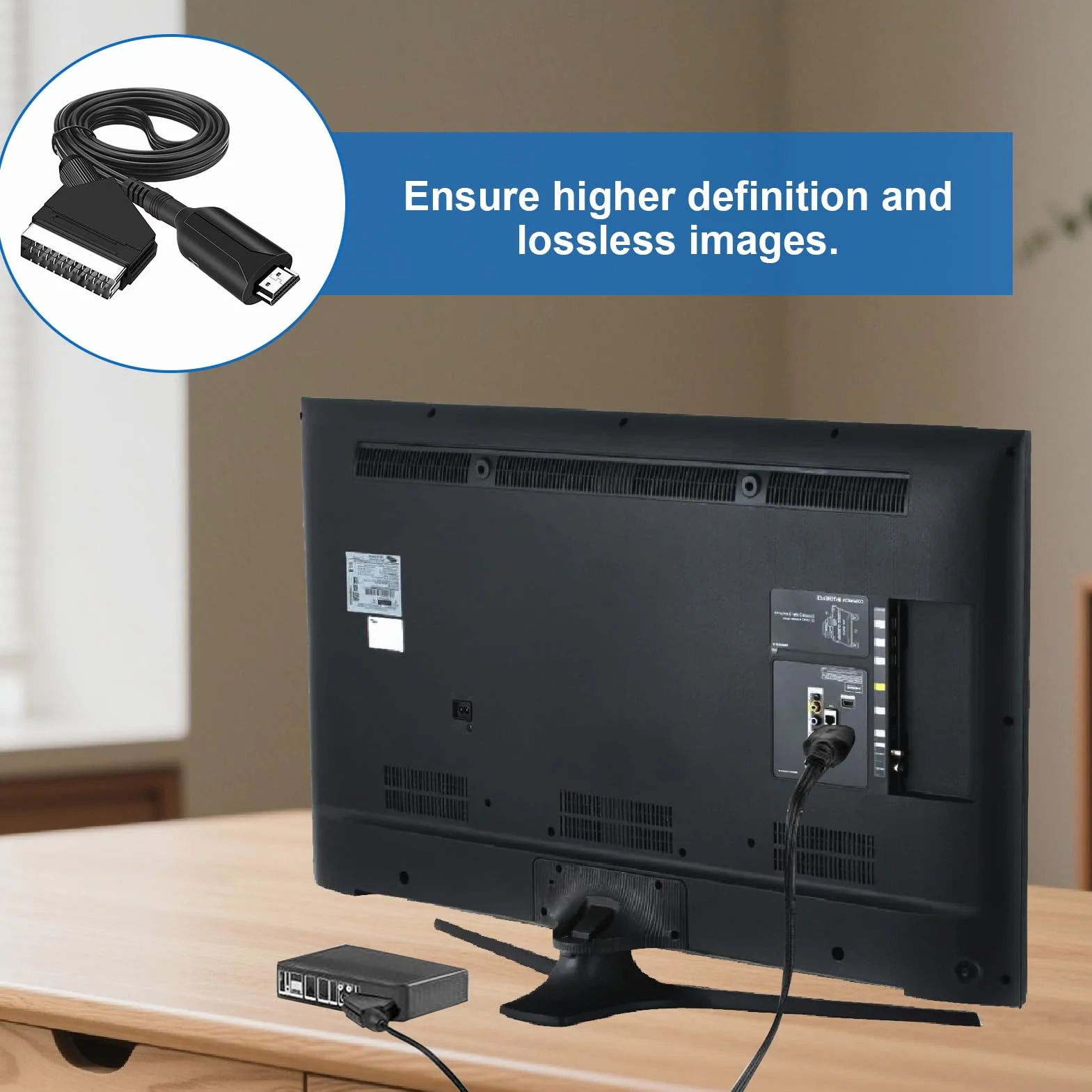 Menibeuty SCART a HDMI convertitore con cavo SCART HDMI HDTV STB