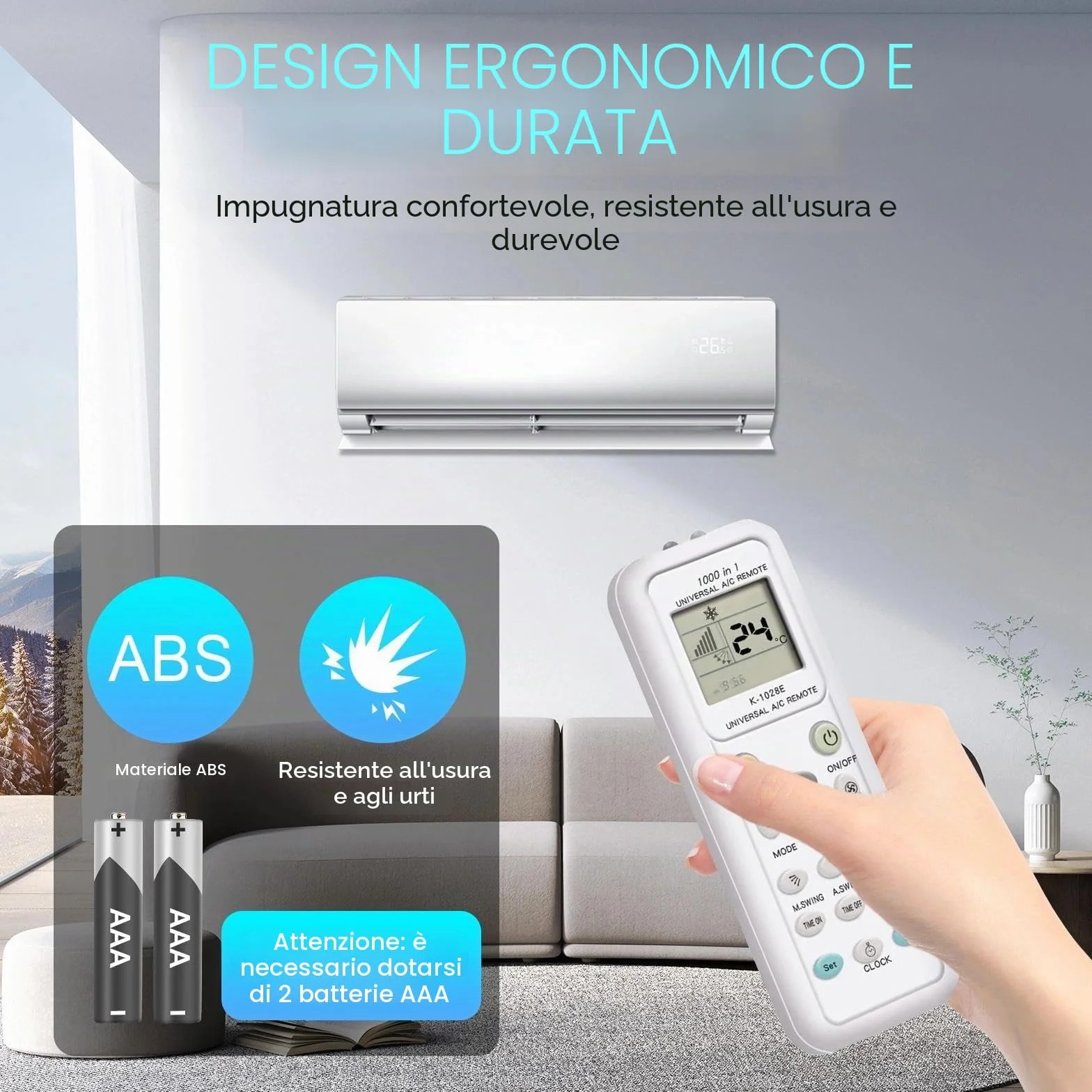 Telecomando Universale per Climatizzatori K-1028e Compatibile LCD 1000 in 1