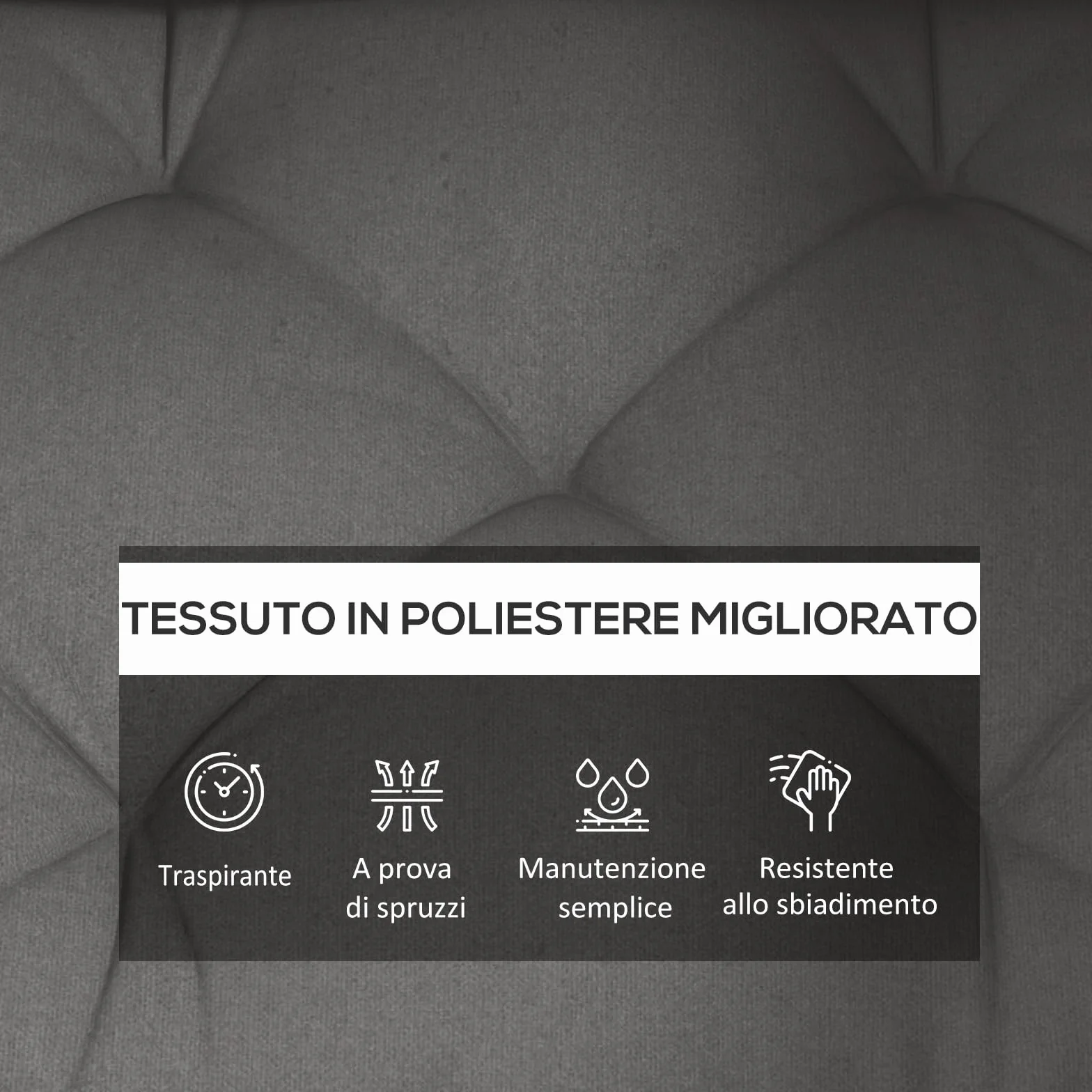 Outsunny Cuscini per Pallet da Giardino 3 Pezzi, Imbottitura Spessa, Poliestere, Grigio Carbone