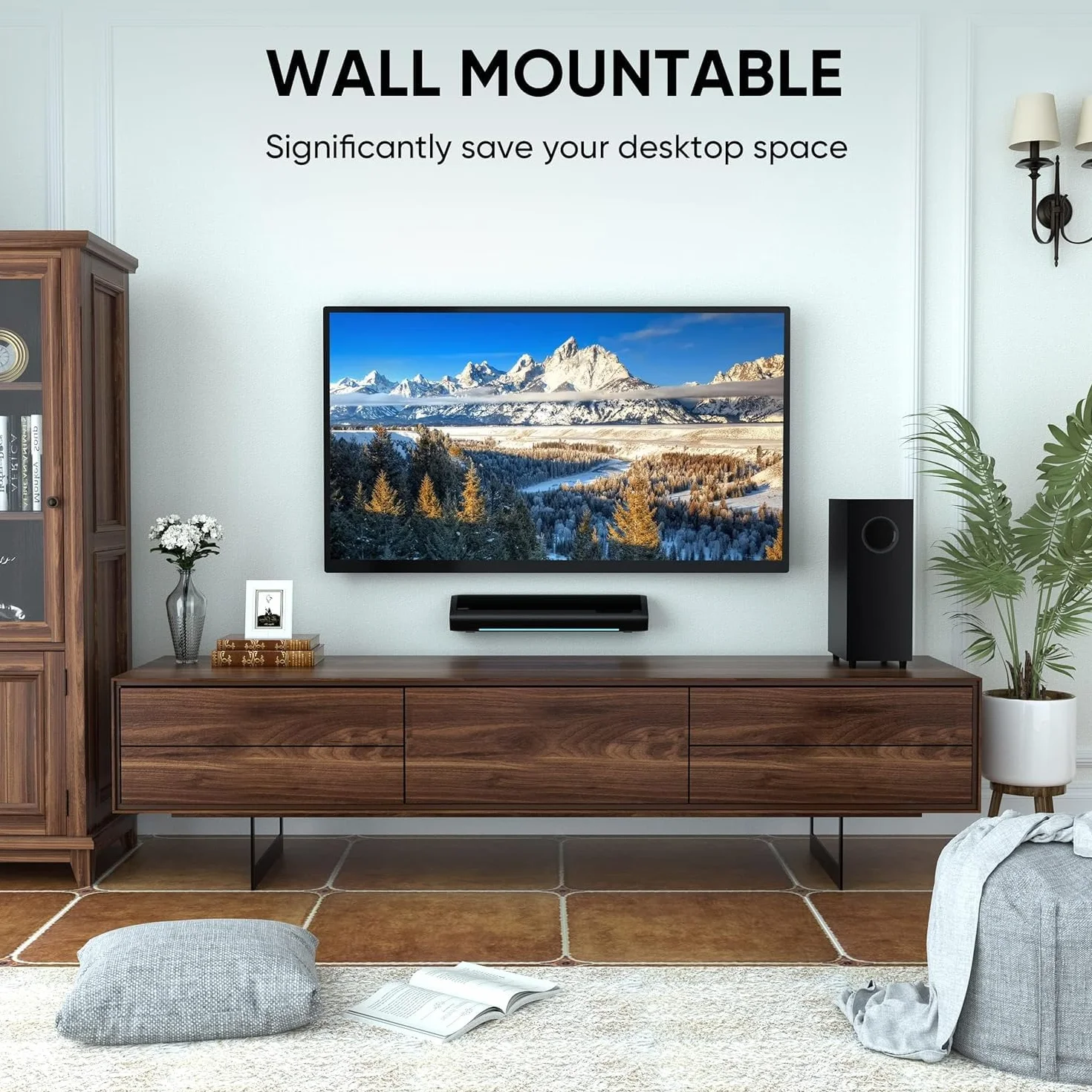 Saiyin Soundbar con Subwoofer per TV 17 Pollici 2.1 Canali Bluetooth Ottico AUX