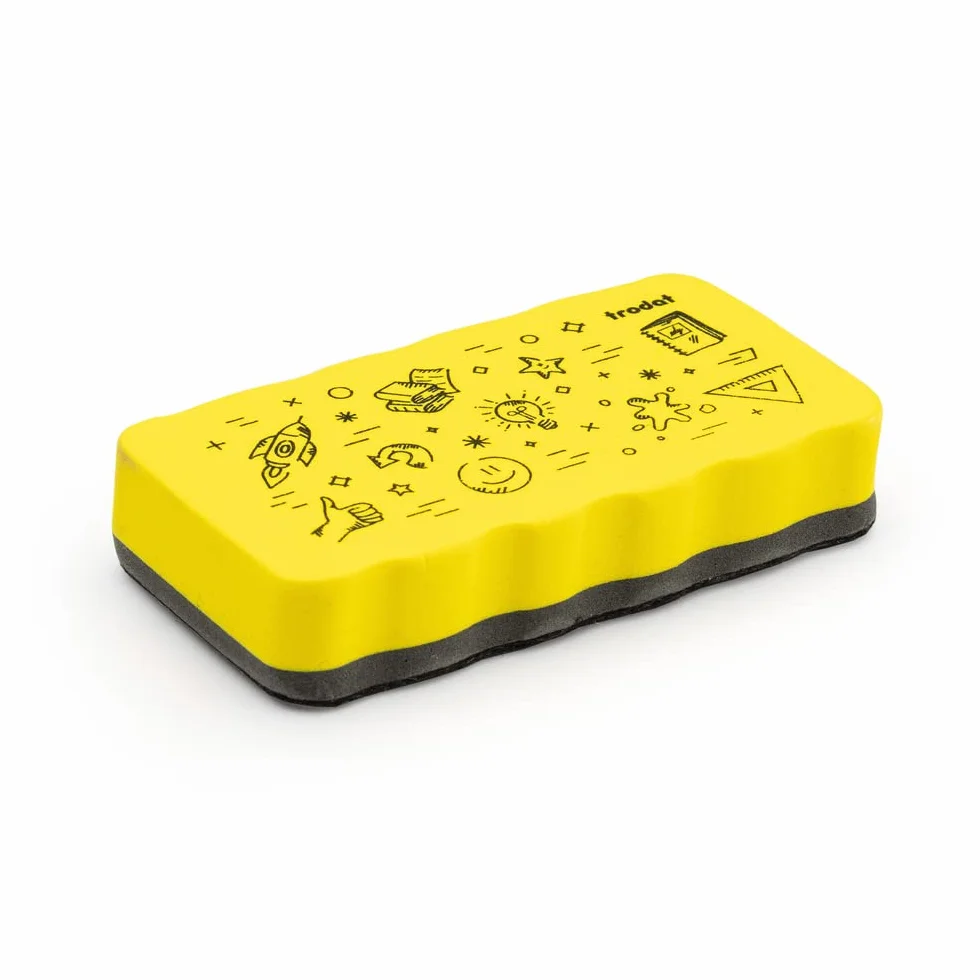 Trodat Cancellino Magnetico Gomma Spugna per Lavagna Bianca Giallo 10,5x5,5x1,8 cm