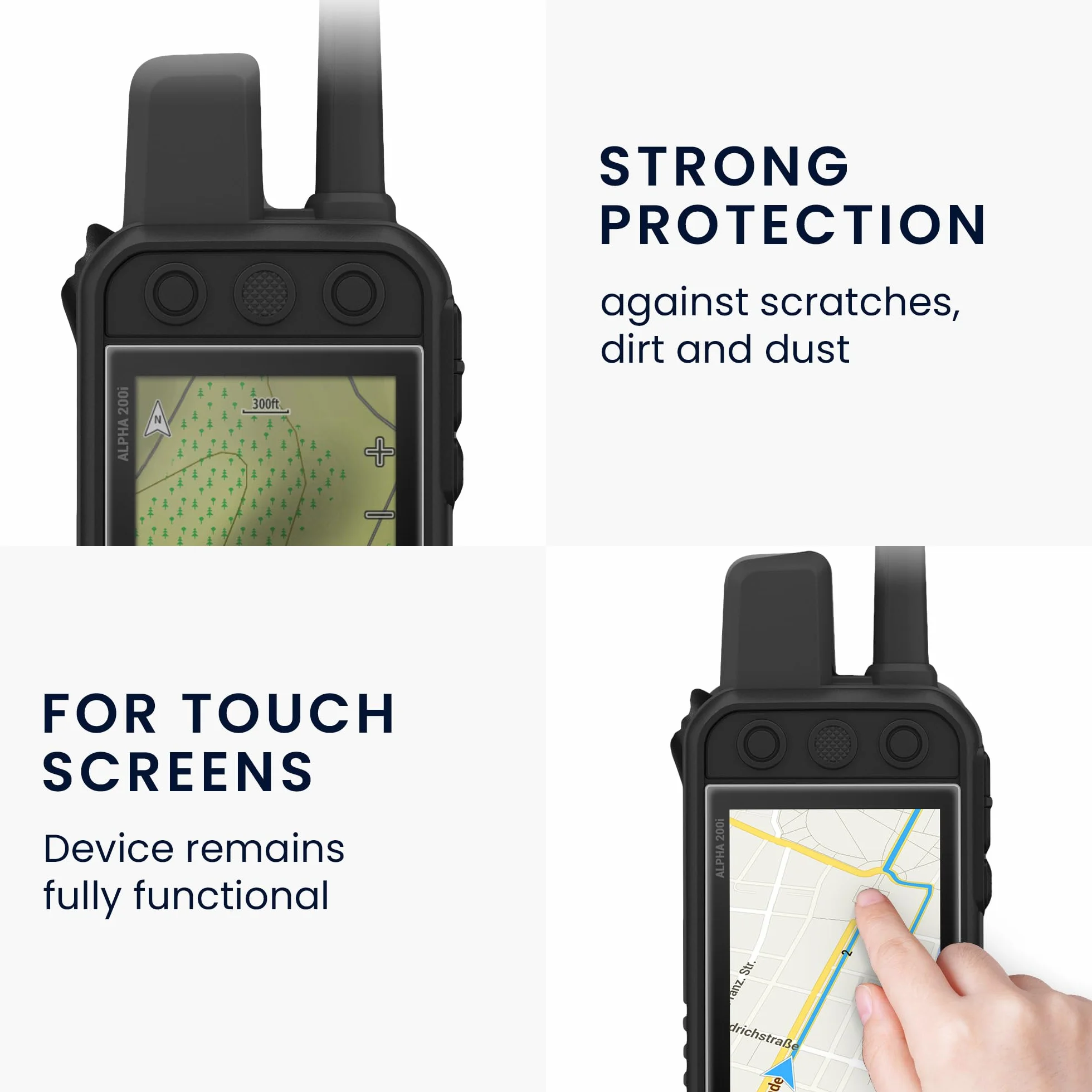 kwmobile Protezione Navigatore GPS Compatibile con Garmin Alpha 200 & 200i / Alpha 300 & 300i Cover Set 2x Pellicola Protettiva Schermo