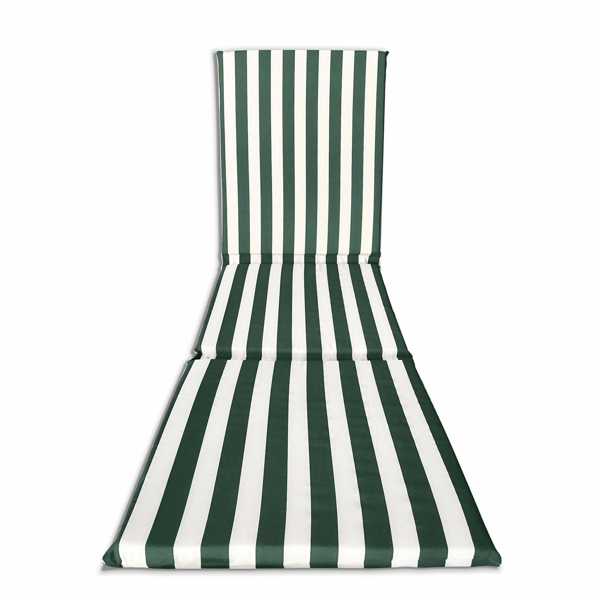 Cuscino Imbottito per Lettino Prendisole Artigianale Totalmente Sfoderabile in Cotone 190 * 60 * 4.5 cm (Verde)