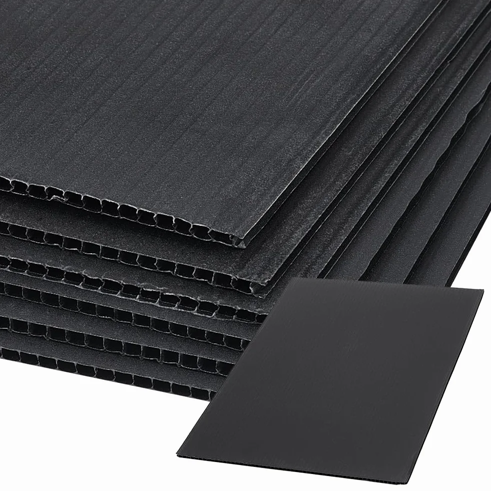 BENECREAT 10 pz Fogli di Plastica Ondulata, Cartelli Da Giardino Robusti e Vuoti Da 30x20 cm, Cartello Impermeabile Da 3 mm per Cartelli di Vendita di Case, Segni di Prato, Pubblicità, Nero