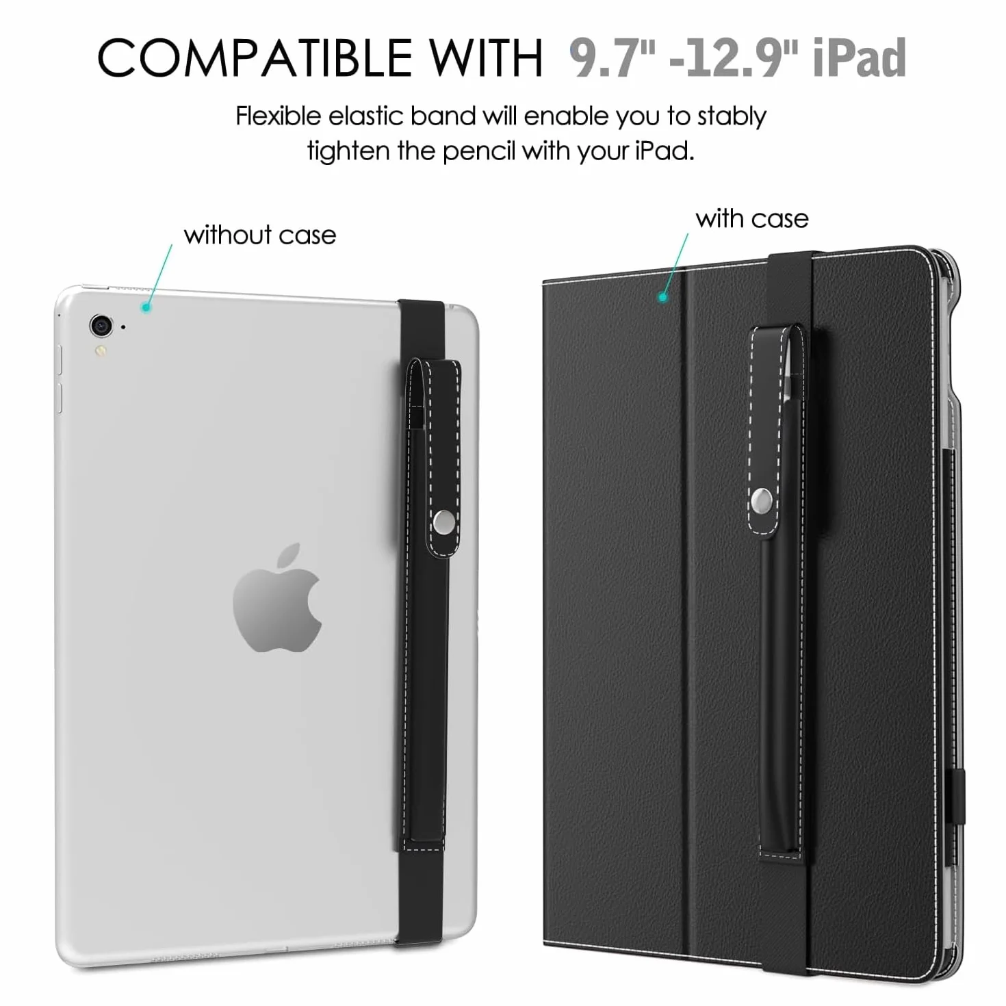 MoKo Portapenne per Apple Pencil PRO, 1a/2a Gen, USB-C, Pelle PU, iPad Pencil Custodia, Nero