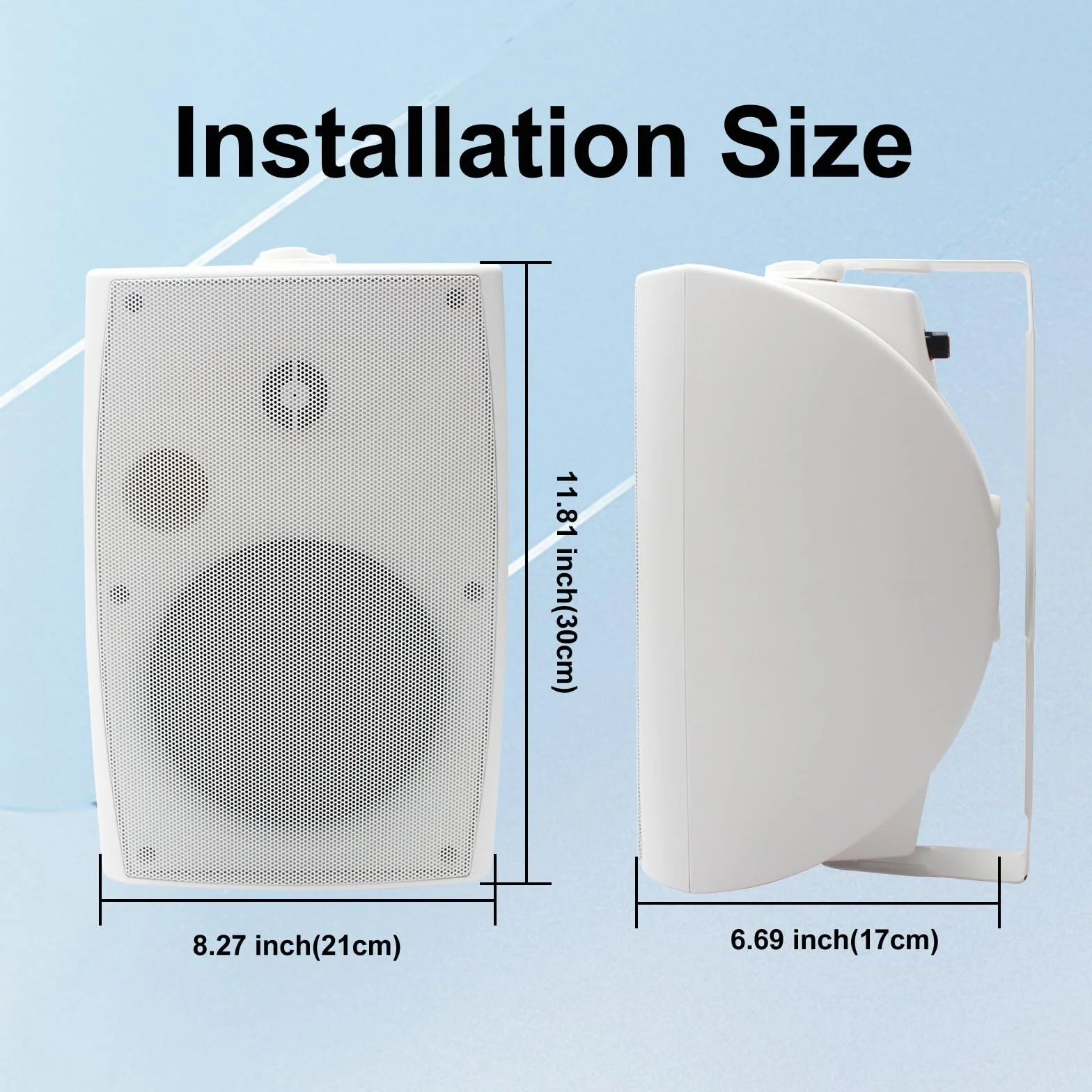 STUDIOFINIX Altoparlanti esterni 6,5 pollici 800 W montaggio a parete nero resistente alle intemperie 4 altoparlanti