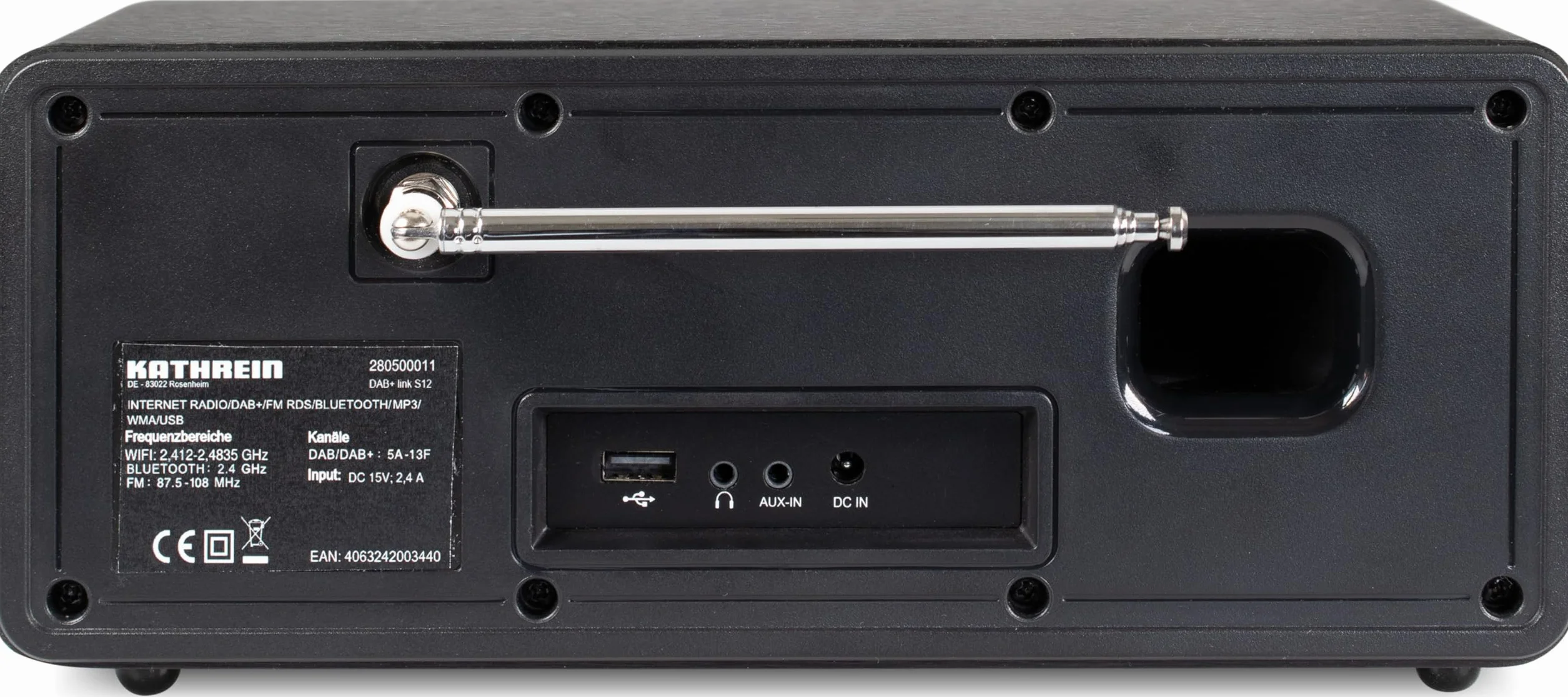 KATHREIN DAB+ link S12 Radio DAB+ Internet Stereo 2×15 W Bluetooth Nero