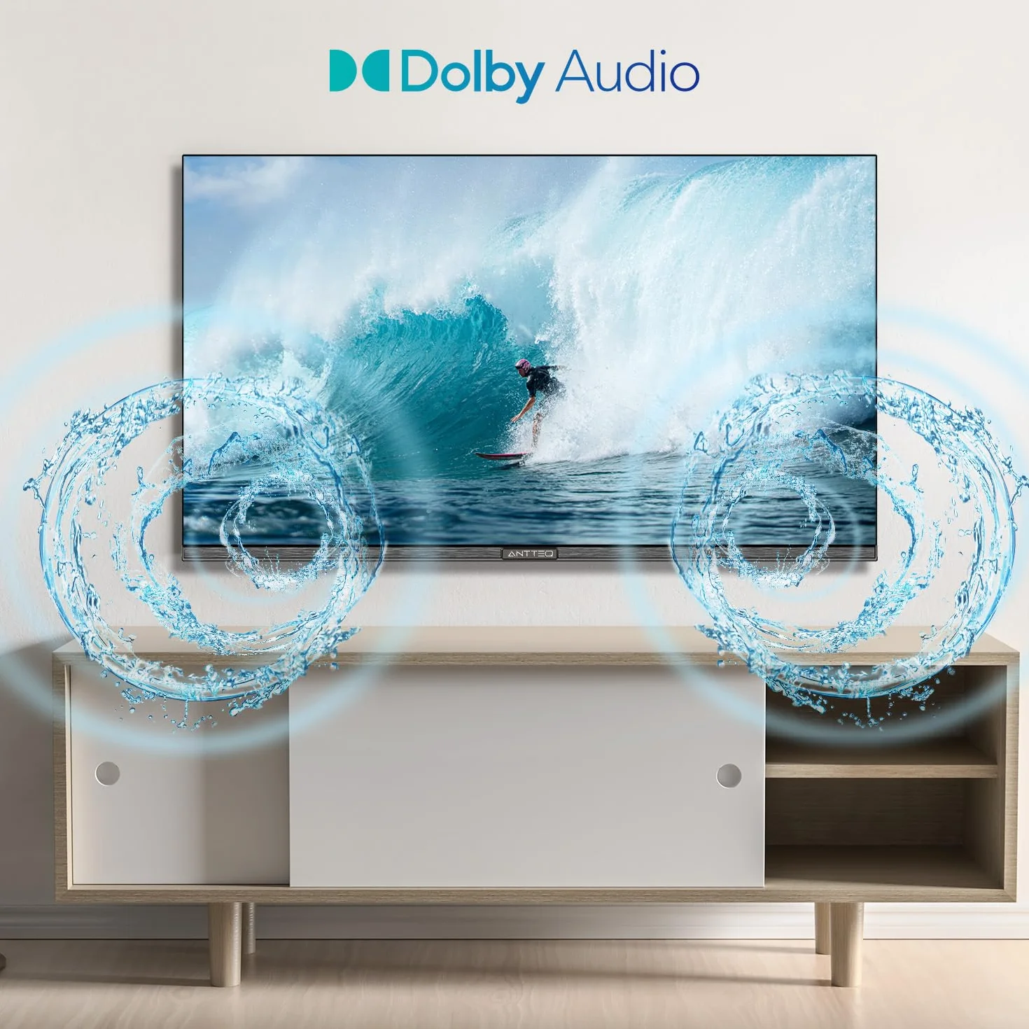 Antteq TV 32 Pollici (81 cm) LED HD Triple Tuner DVB-T2/S2/C HDMI USB H.265/HEVC 10bit Audio Dolby E32-AH1Q1L