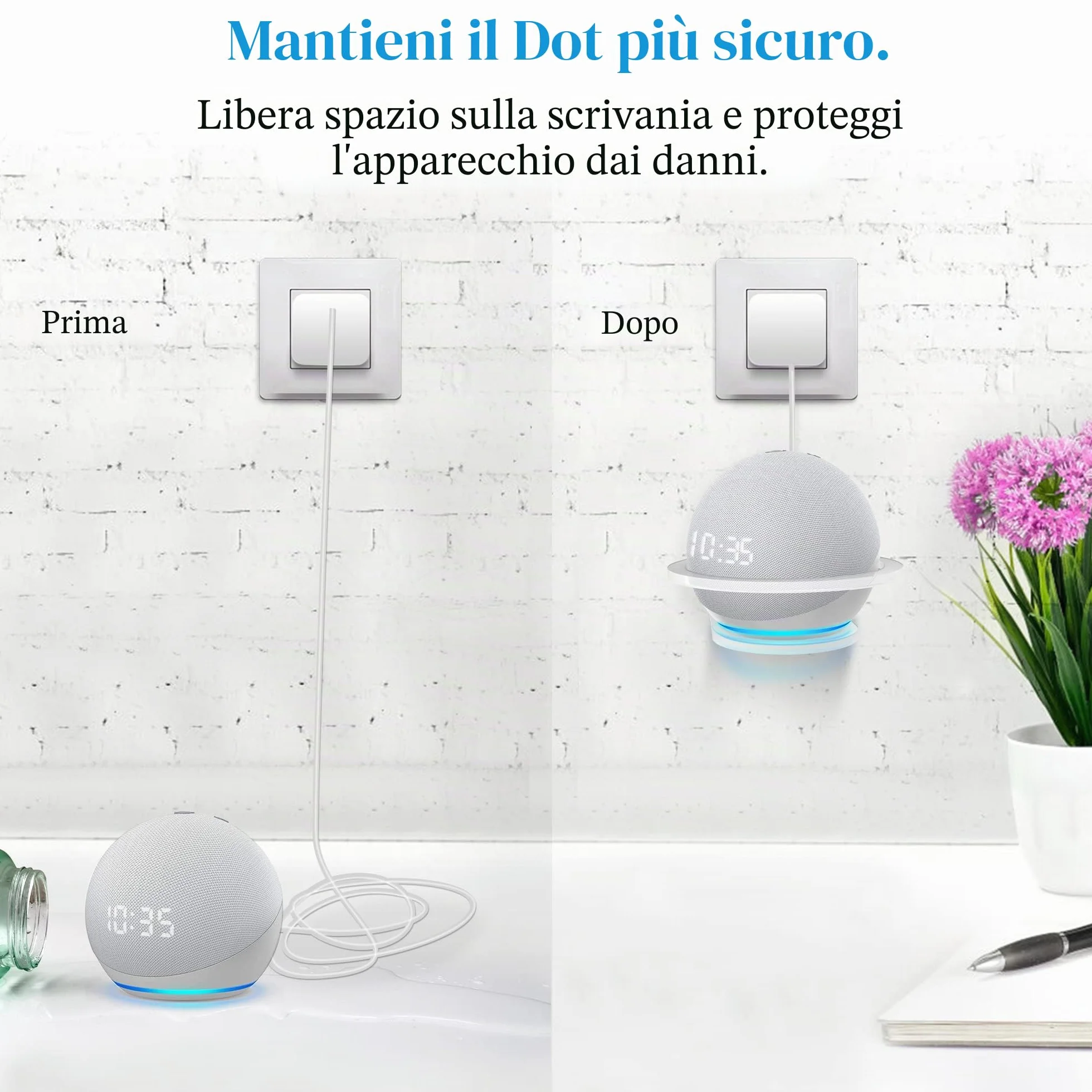 Cozycase Supporto da parete Compatibile con Dot 5/4a & Homepod Mini, mensola in acrilico 1-Pack