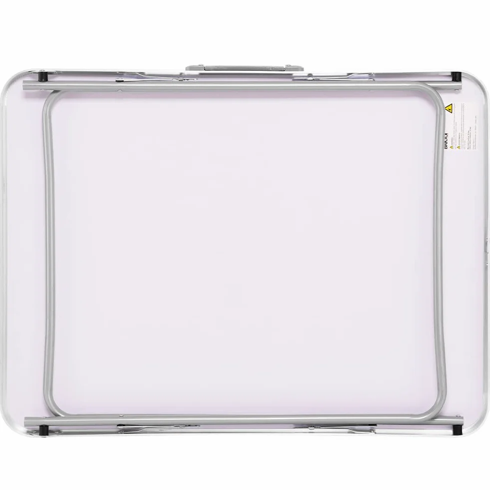 BAKAJI Tavolino Pieghevole da Campeggio Picnic 60x80x68 Alluminio Bianco