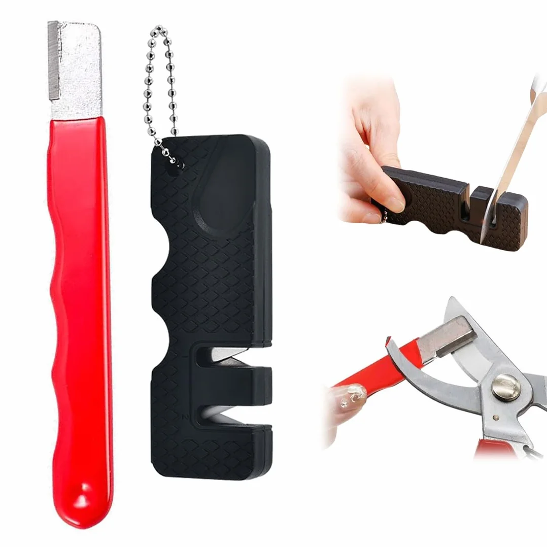 Affila coltelli e asce,2 mini pietre portatili per affilare i coltelli da esterno, perfette per affilare coltelli in cucina e all'aperto.