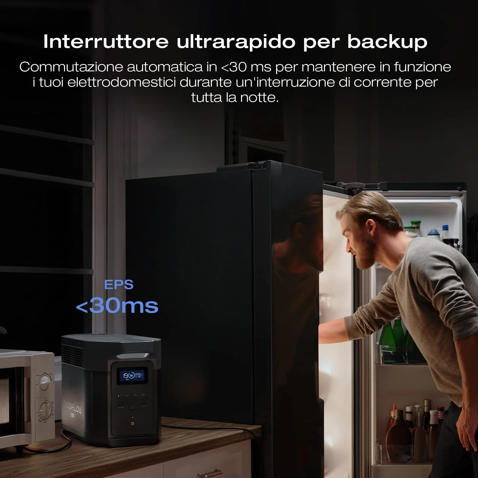 EF ECOFLOW DELTA 2 Max Espandibile 2-6kWh Centrale elettrica portatile, Batteria LFP 3000 cicli, CA+Solare 80% di carica in 1 ora, Fino a 3000W di uscita, Generatore solare silenzioso