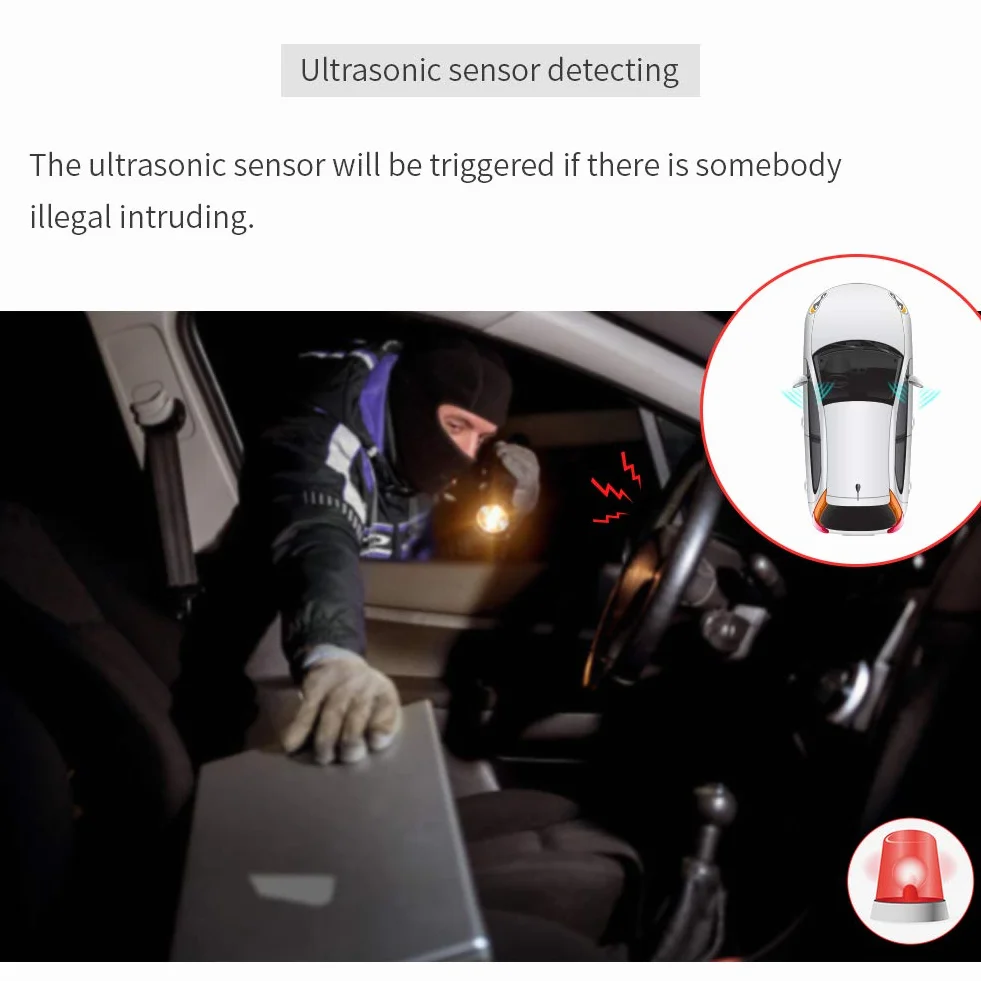 EASYGUARD EC203 2 Way Car Alarm System Keyless Entry LCD Pager DC12V