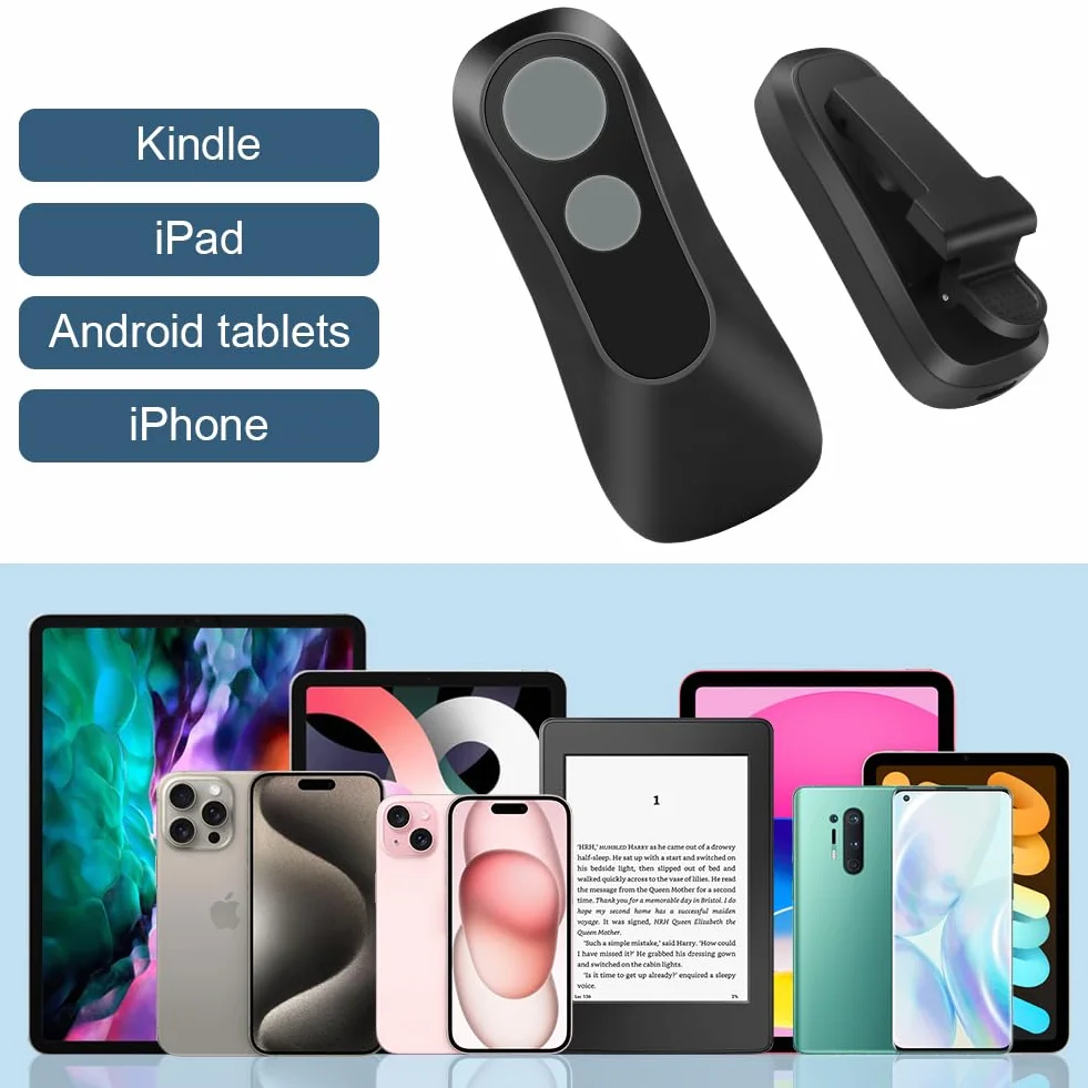 Vicloon Page Turner Remote Control for Kindle Paperwhite Oasis Kobo eReaders iPad iPhone Tablet Android