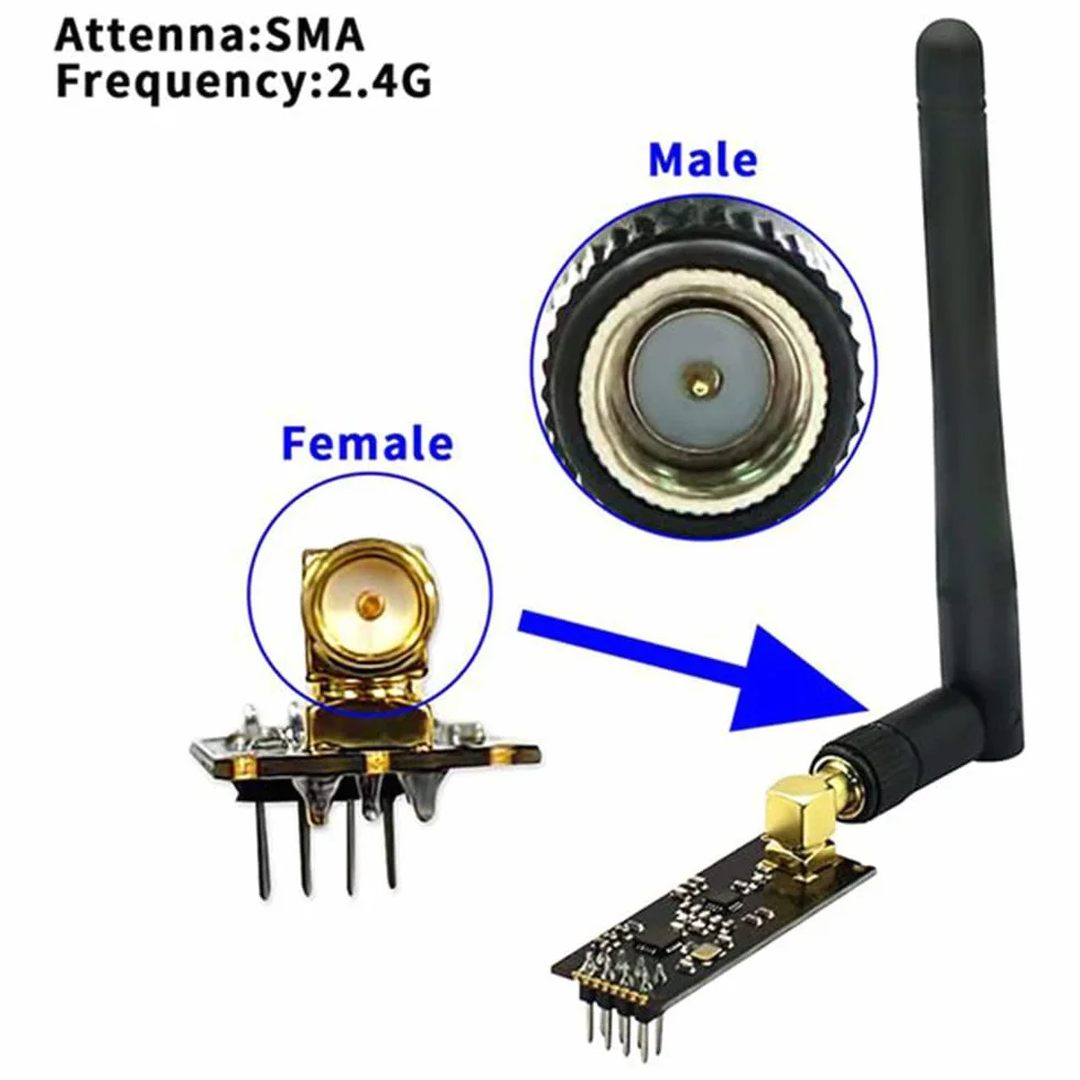 Modulo NRF24L01 PA LNA antenna 1100 metri lunga distanza 3,3 V 4 pezzi
