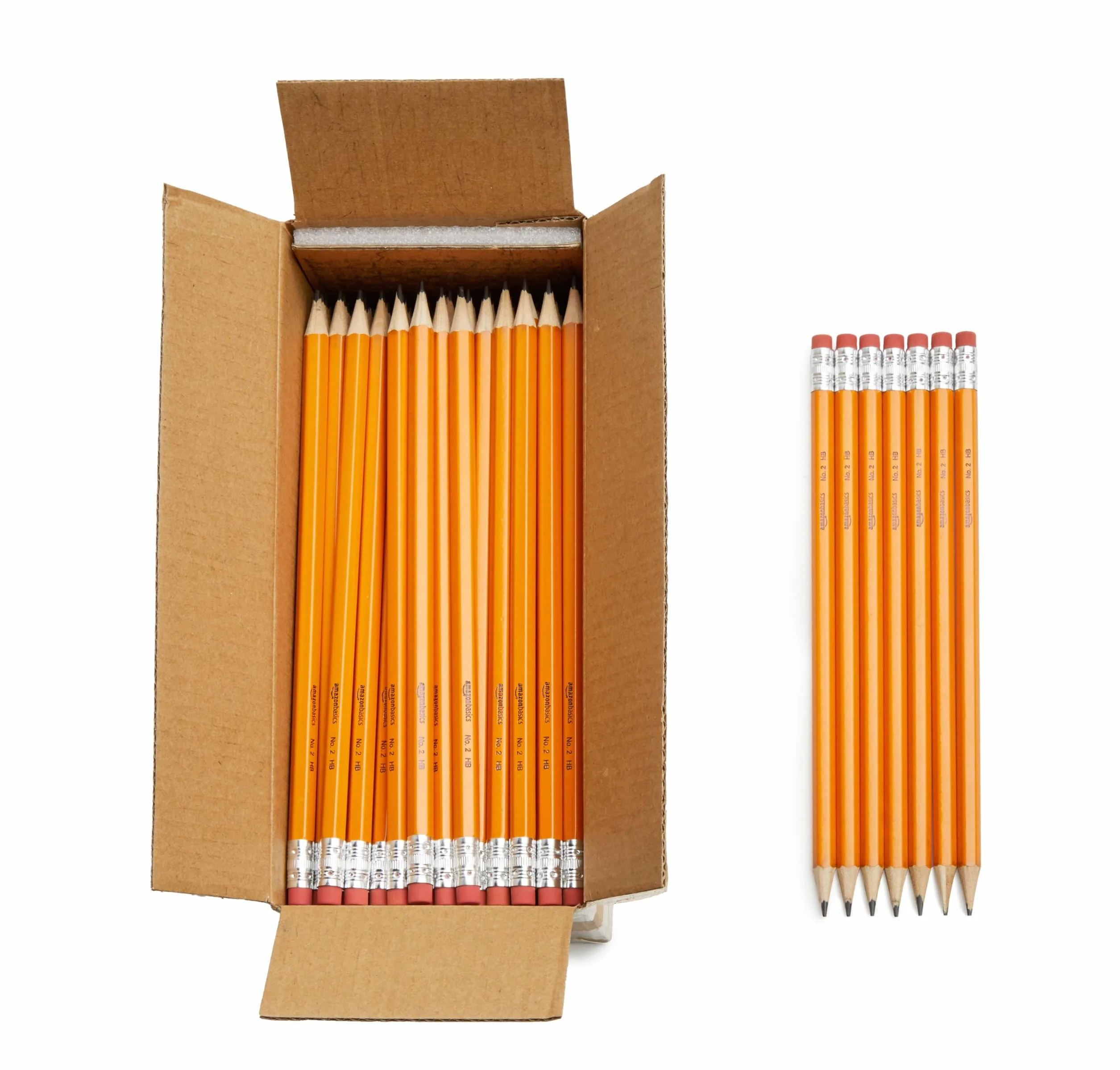 Amazon Basics Matite HB2 Grafite Legno Già Temperate Gomma Senza Sbavature Confezione da 150