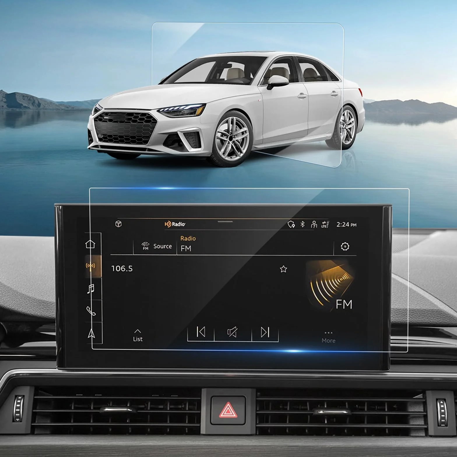Pellicola Protettiva Vetro Temperato 9H Antigraffio HD Chiaro 10,1 Pollici MMI Touch Display Navigazione per Audi A4 B9 A5 F5 Q5 FY 2020-2025