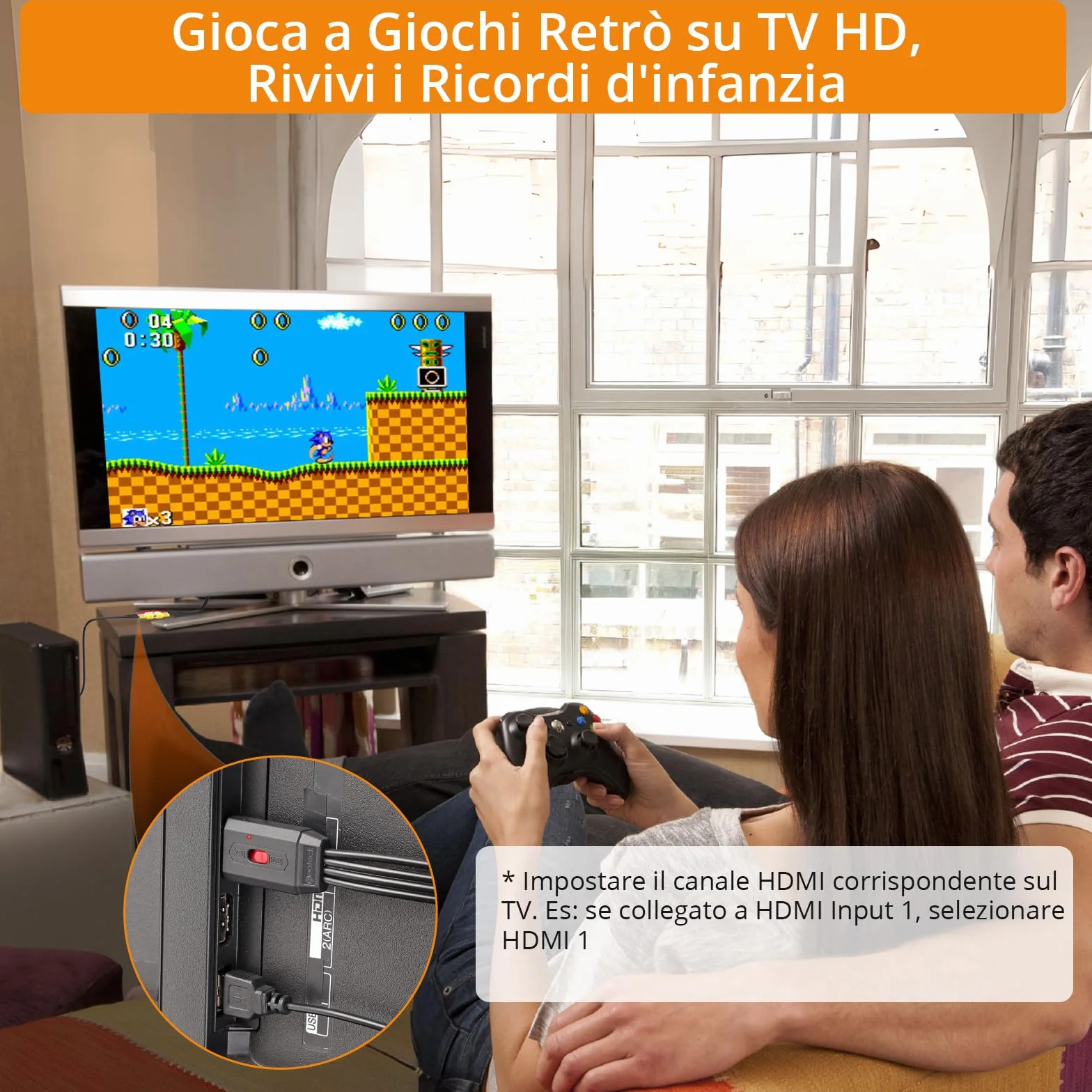Neoteck Convertitore RCA a HDMI 20 cm per Wii PS2 N64