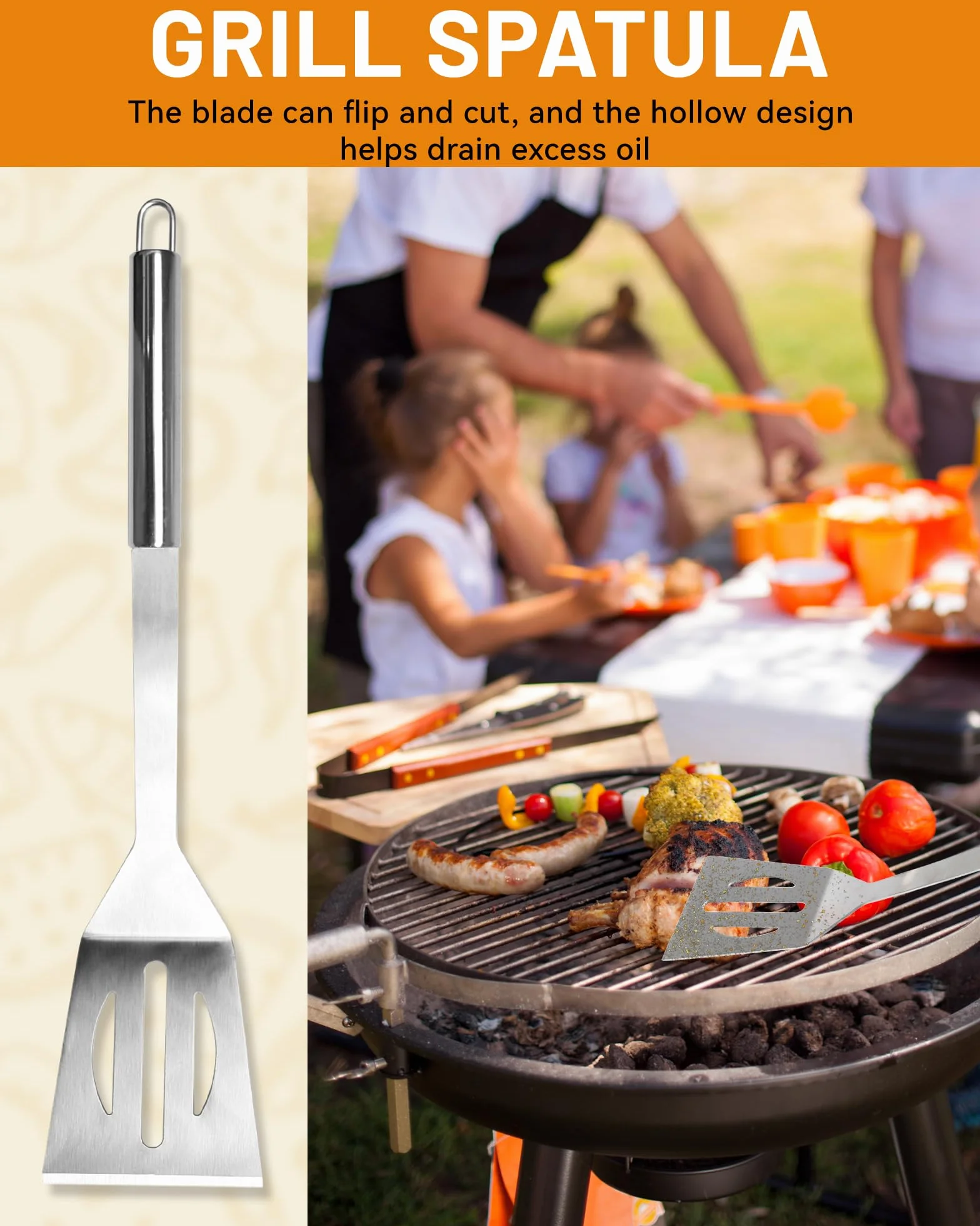Set barbecue professionale in acciaio inox 5 pezzi - Utensili Barbecue Accessori barbecue regalo per uomini 37x12x7 cm valigetta in alluminio ideale per grigliate e cucina